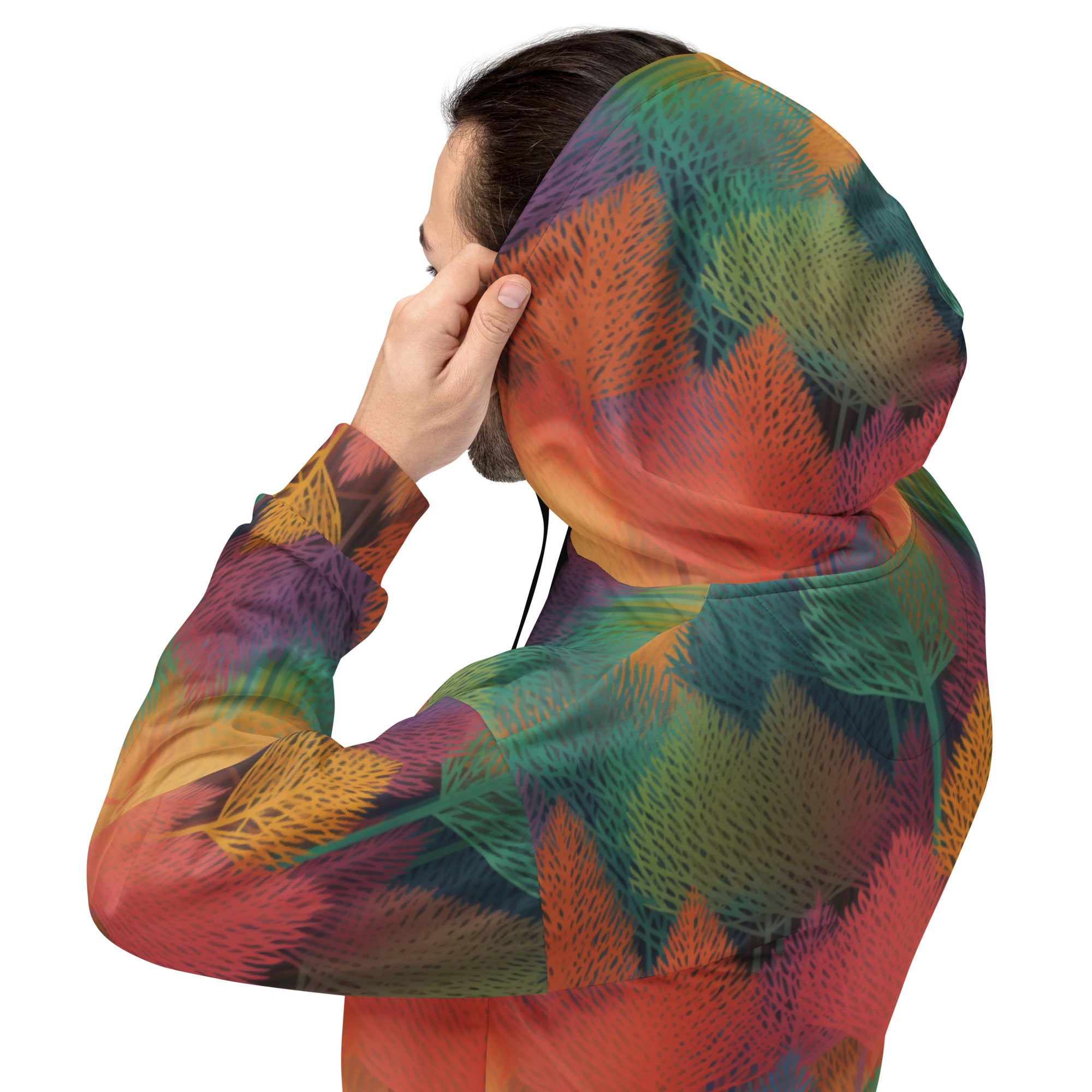 Unisex Hoodie- Abstract Rainbow Forest Pattern IV