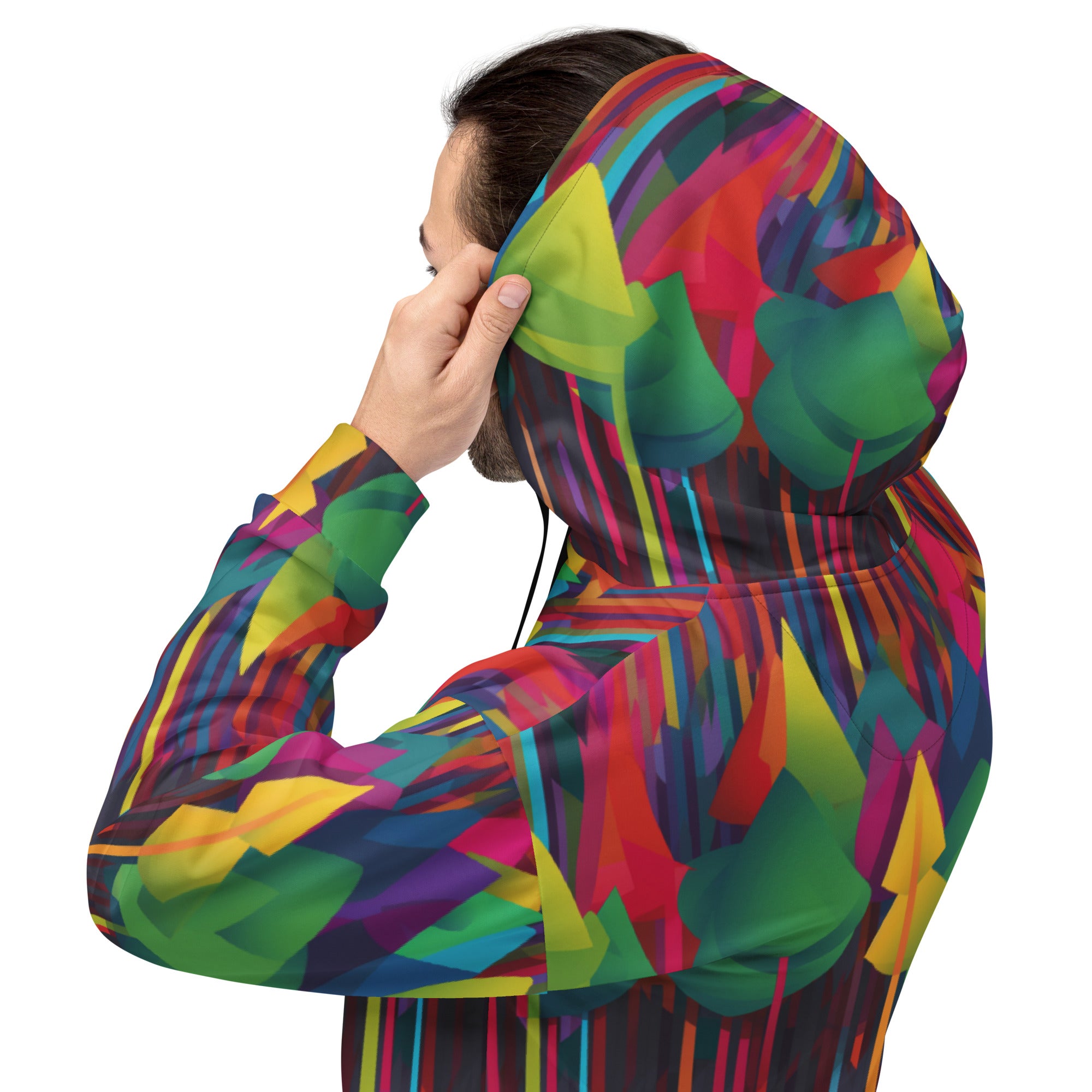 Unisex Hoodie- Abstract Rainbow Forest Pattern 05