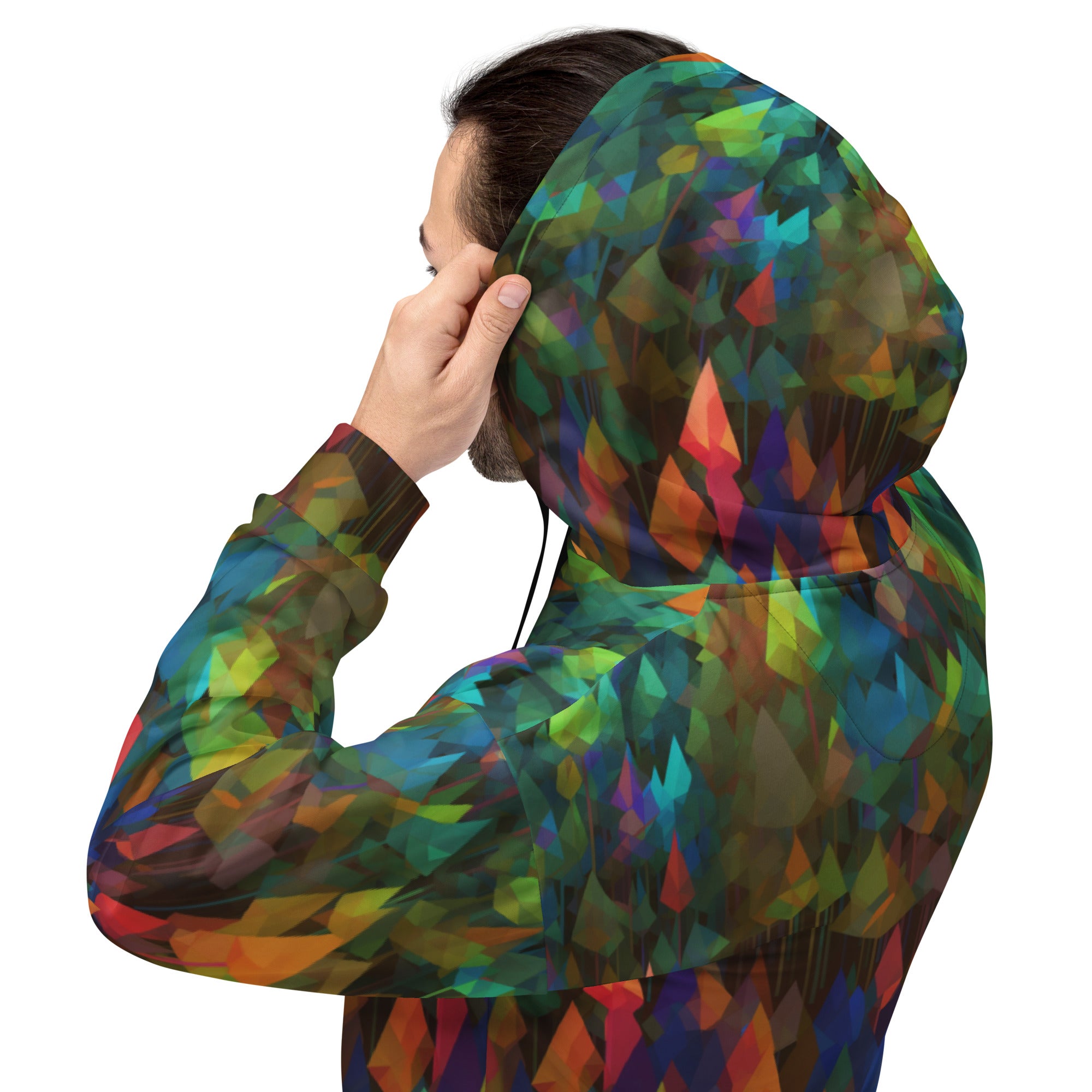 Unisex Hoodie- Abstract Rainbow Forest Pattern VIII