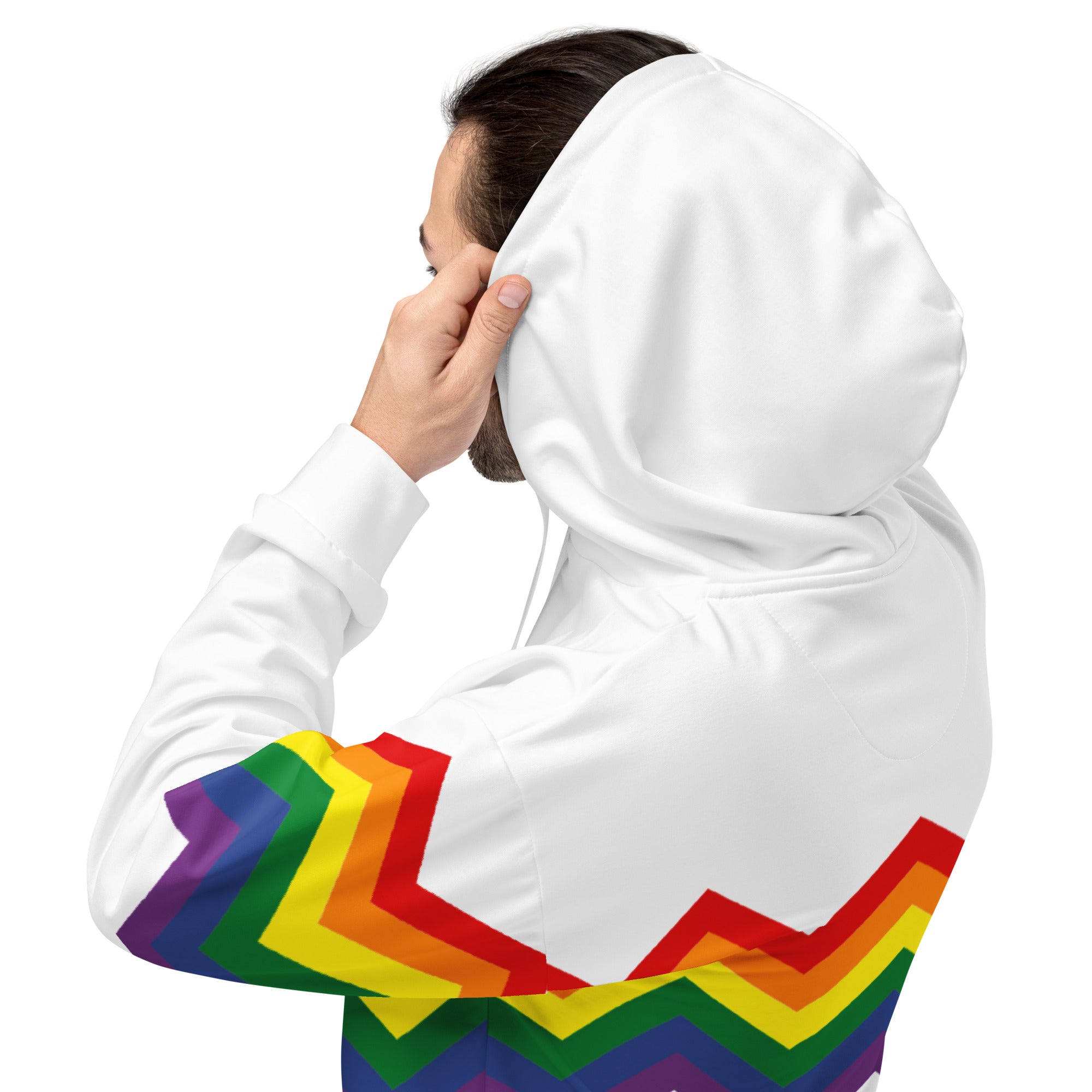 Unisex Hoodie-Pride Rainbow Zigzag Pattern