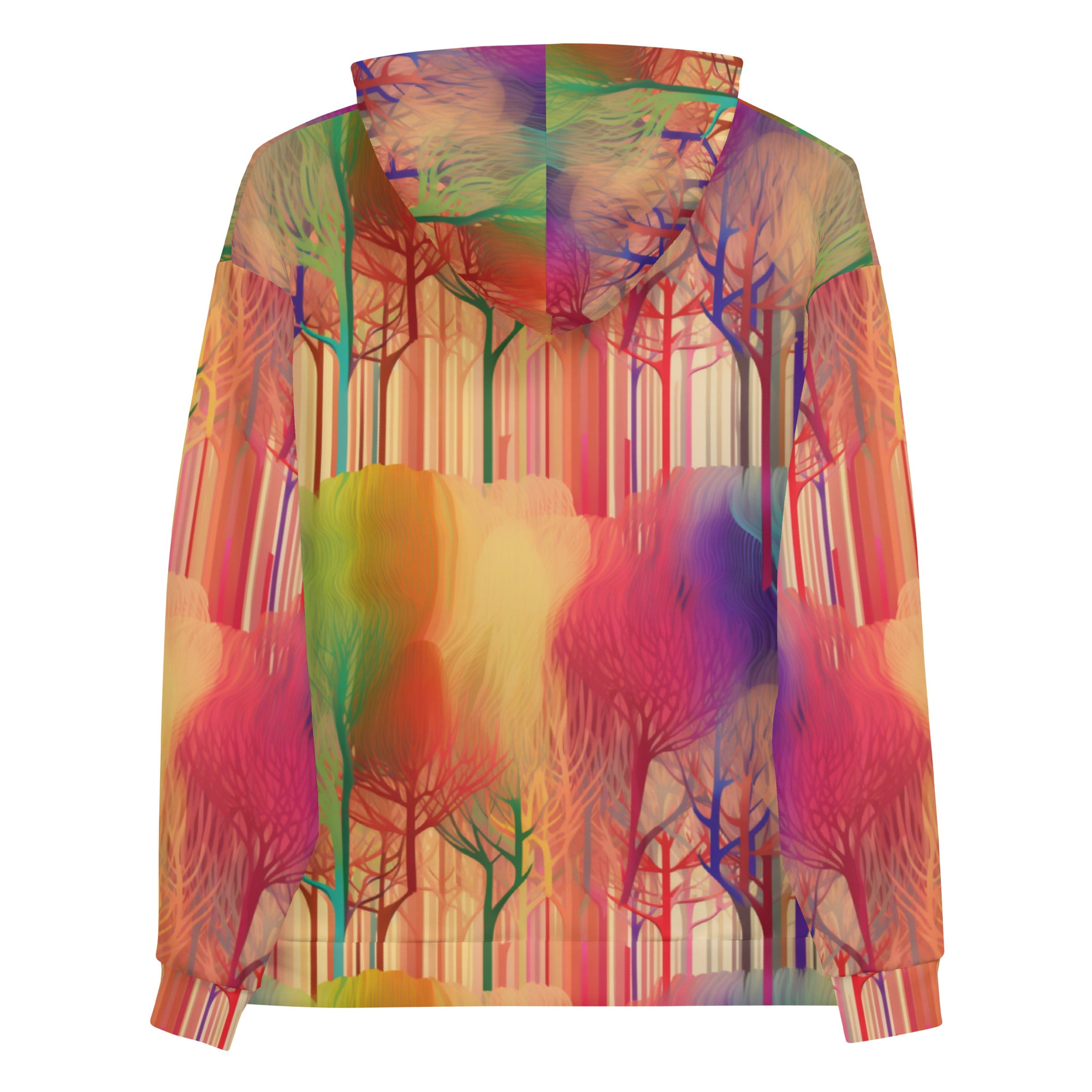 Unisex Hoodie- Abstract Rainbow Forest Pattern 01