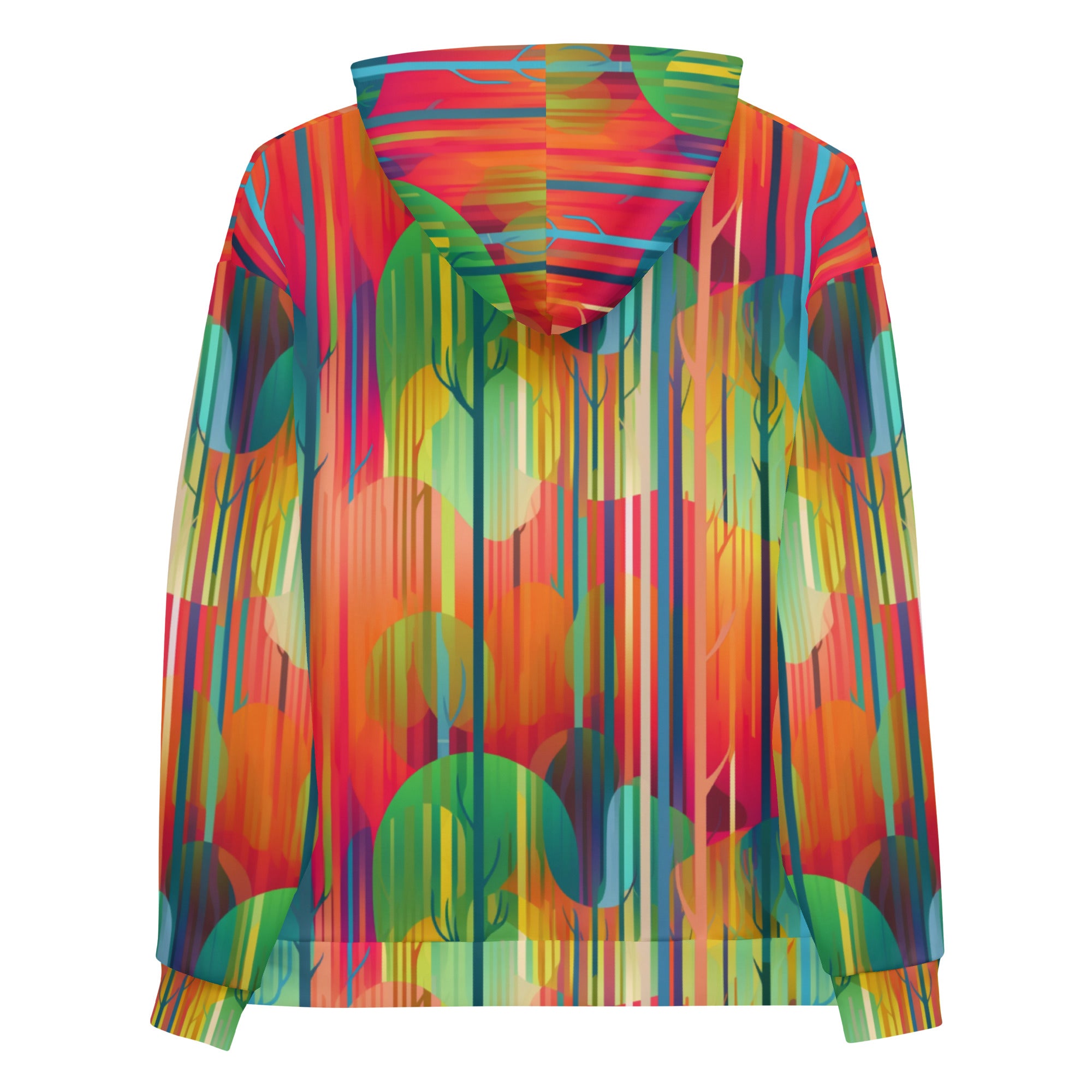 Unisex Hoodie- Abstract Rainbow Forest Pattern 02