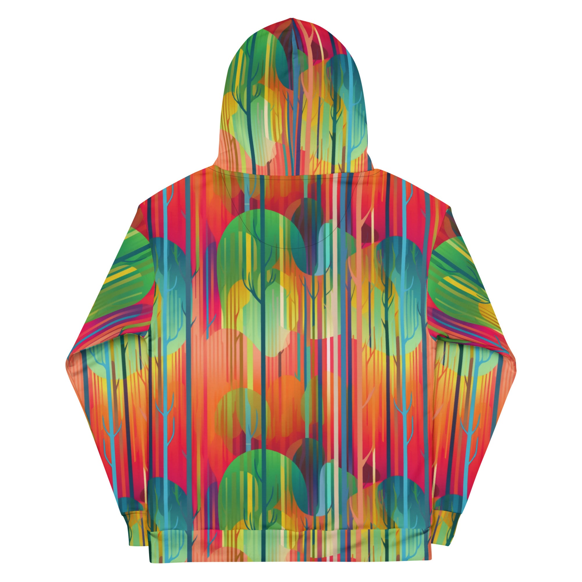 Unisex Hoodie- Abstract Rainbow Forest Pattern 02