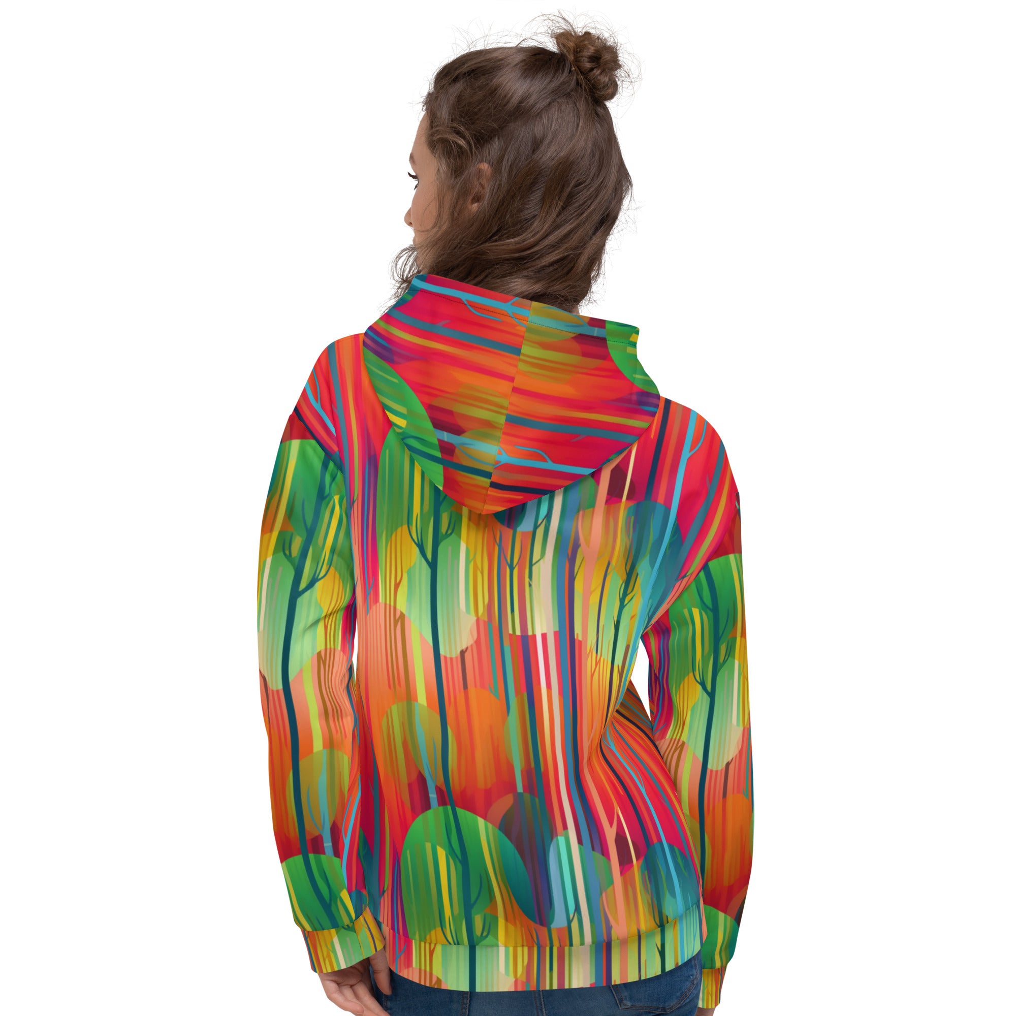 Unisex Hoodie- Abstract Rainbow Forest Pattern II