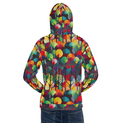 Unisex Hoodie- Abstract Rainbow Forest Pattern III