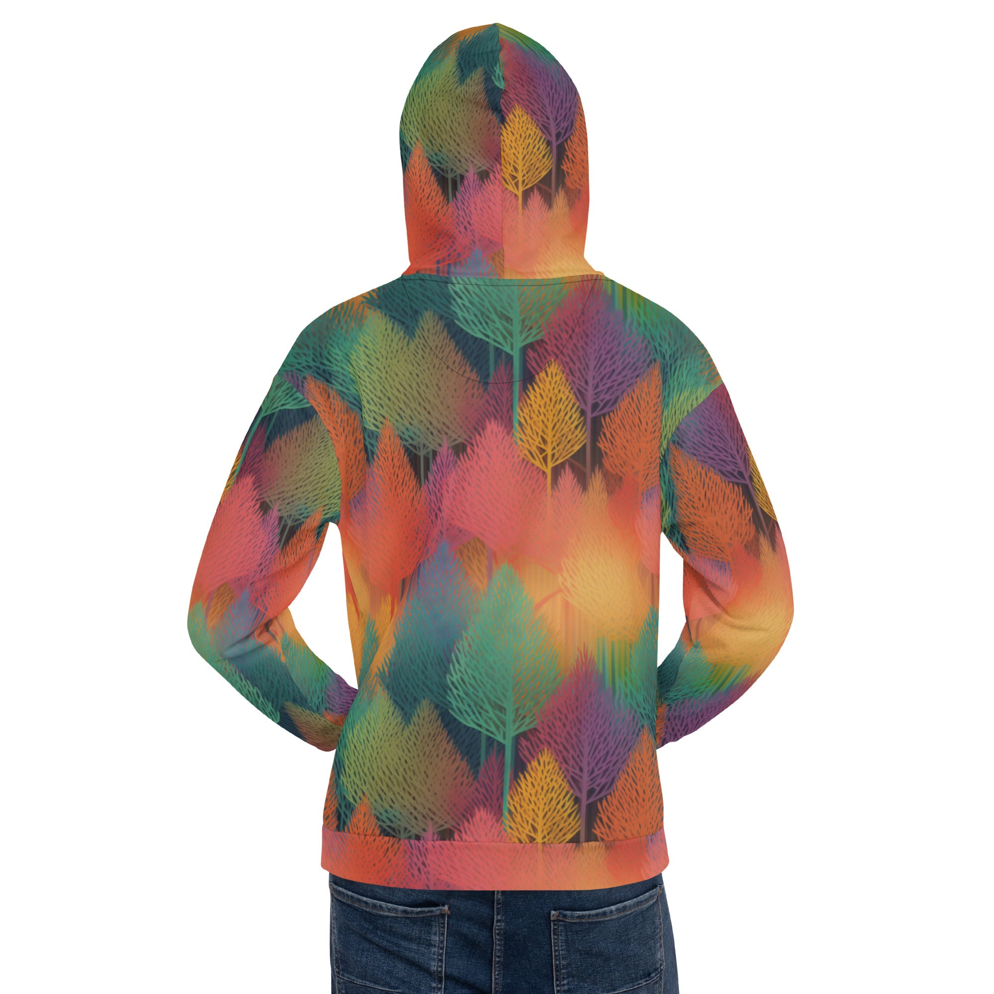 Unisex Hoodie- Abstract Rainbow Forest Pattern IV