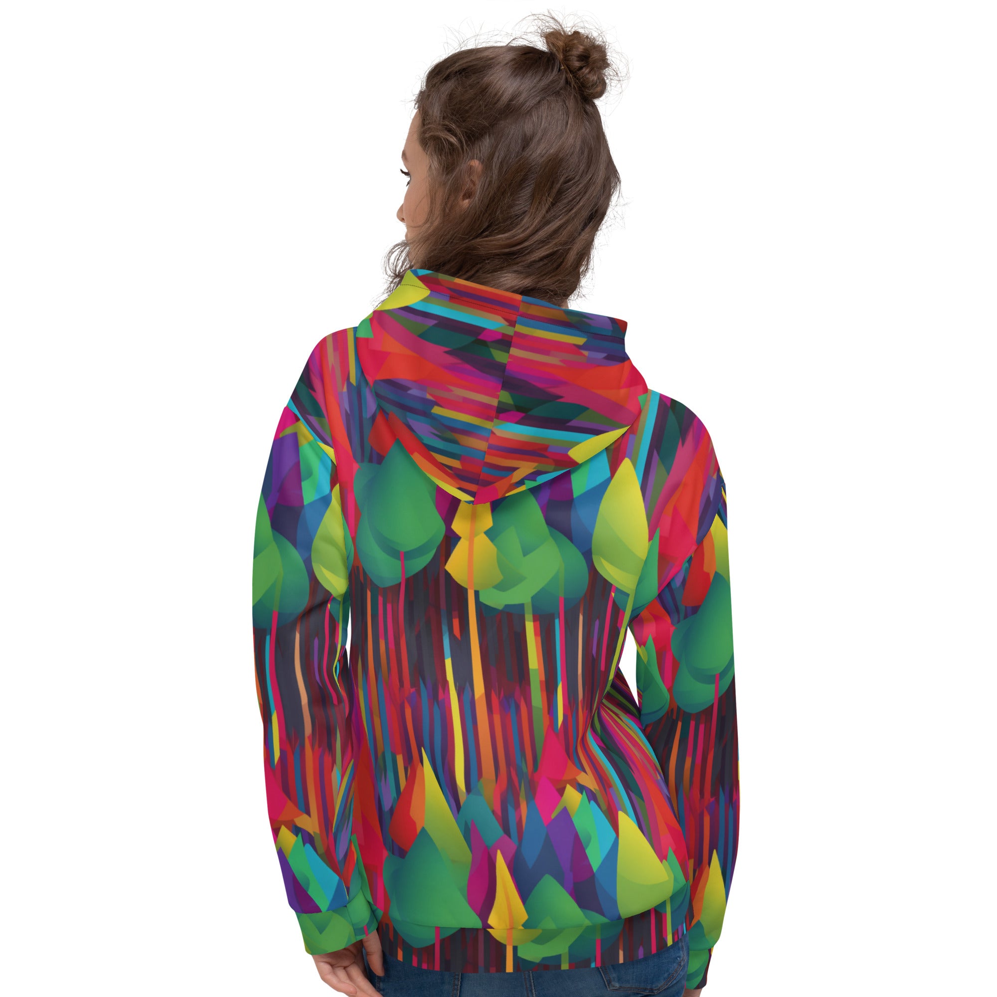 Unisex Hoodie- Abstract Rainbow Forest Pattern 05