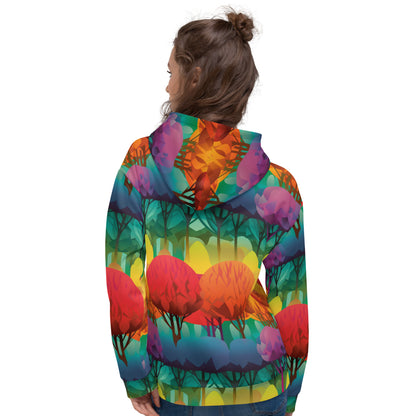 Unisex Hoodie- Abstract Rainbow Forest Pattern VI