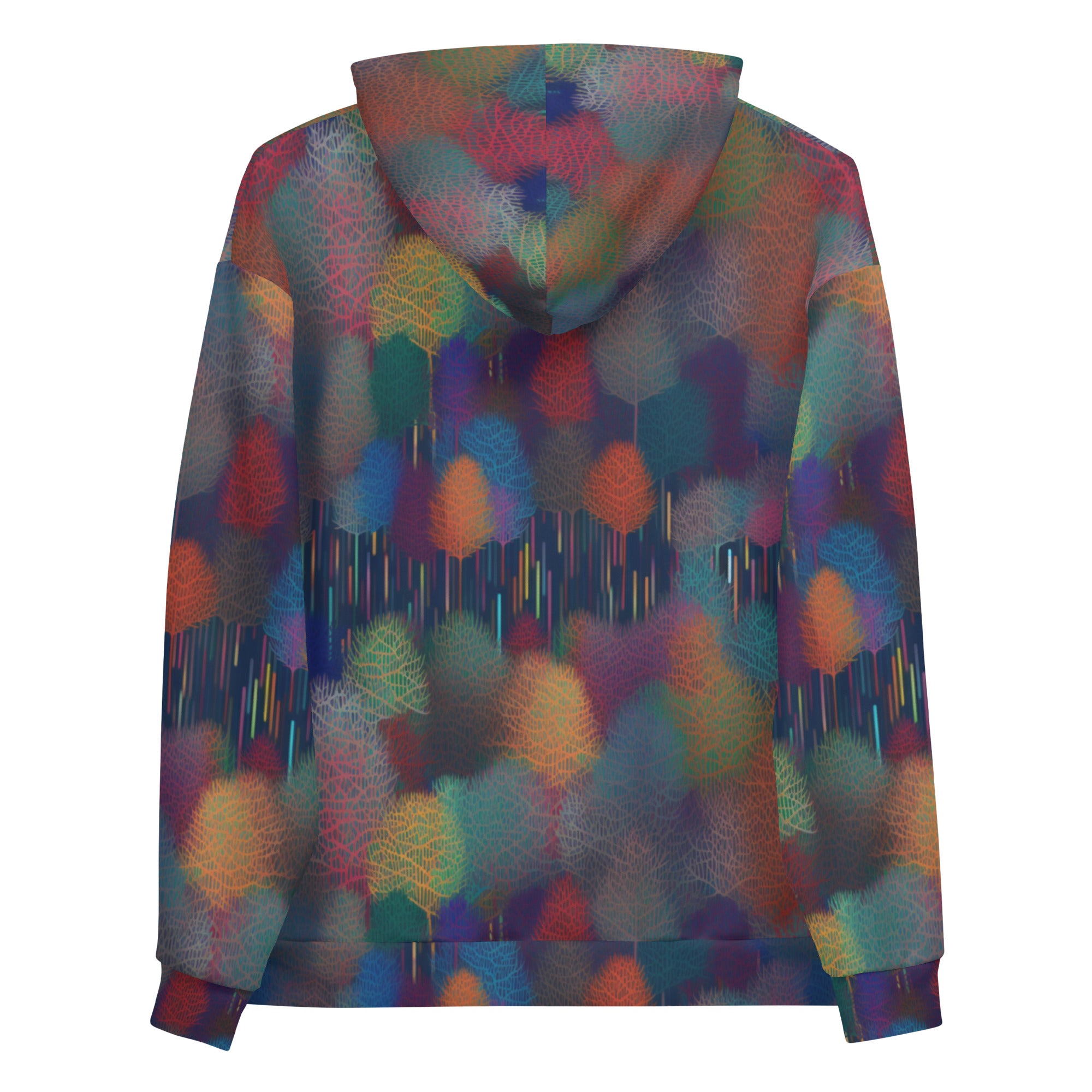 Unisex Hoodie- Abstract Rainbow Forest Pattern 07