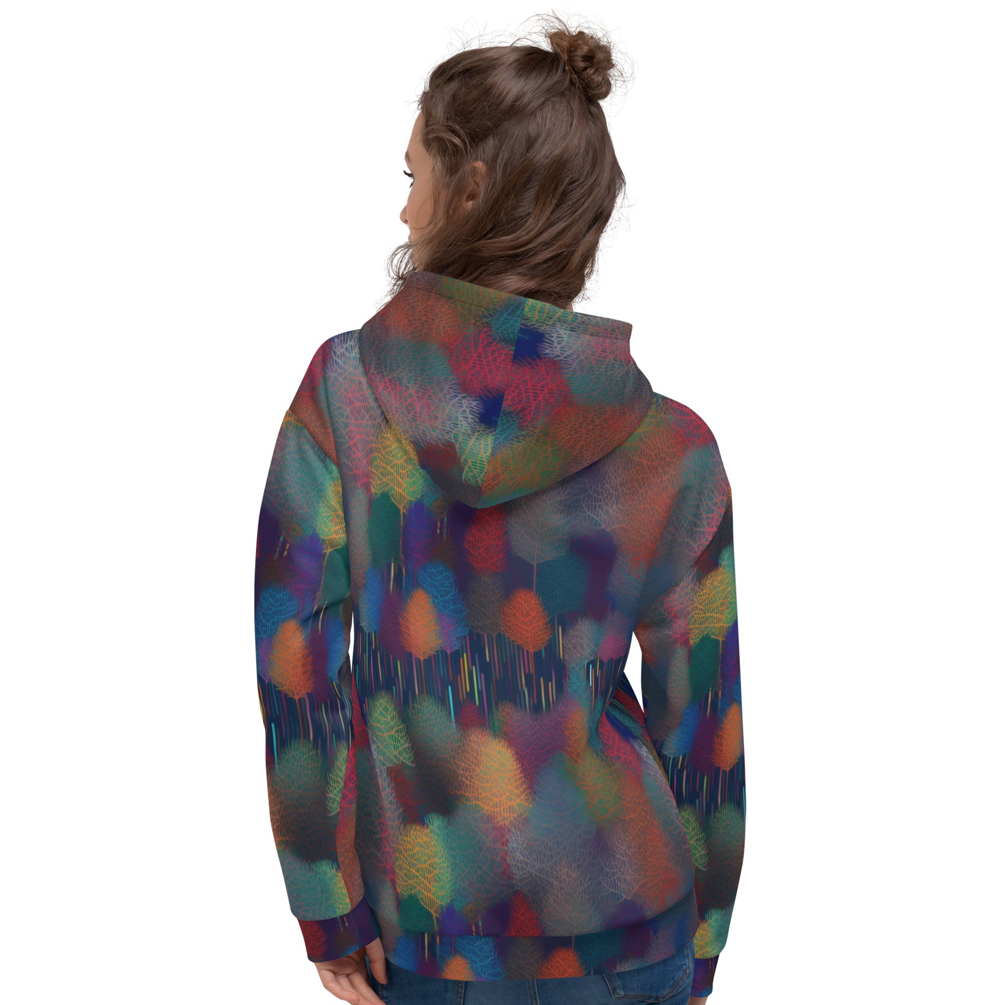 Unisex Hoodie- Abstract Rainbow Forest Pattern 07