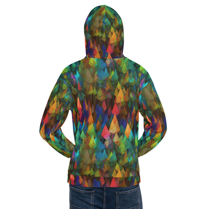 Unisex Hoodie- Abstract Rainbow Forest Pattern VIII
