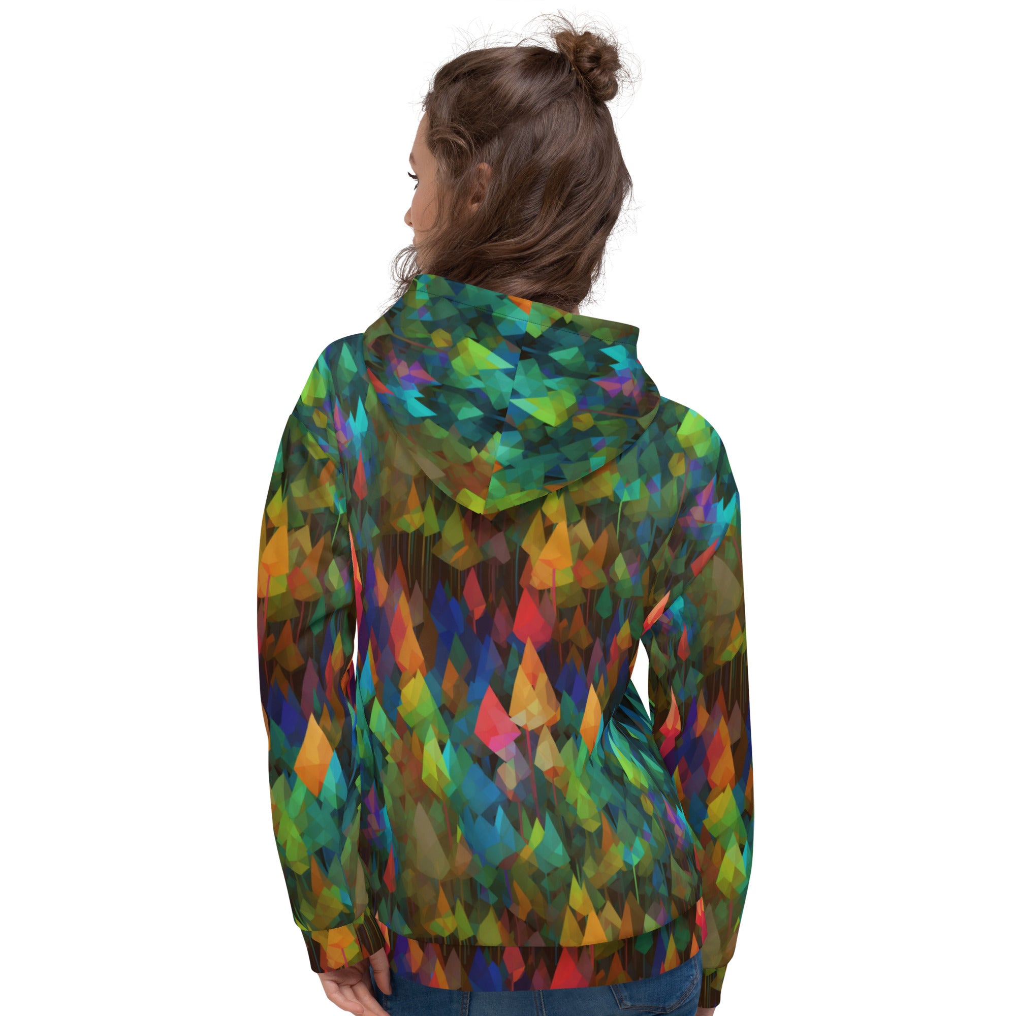 Unisex Hoodie- Abstract Rainbow Forest Pattern 08