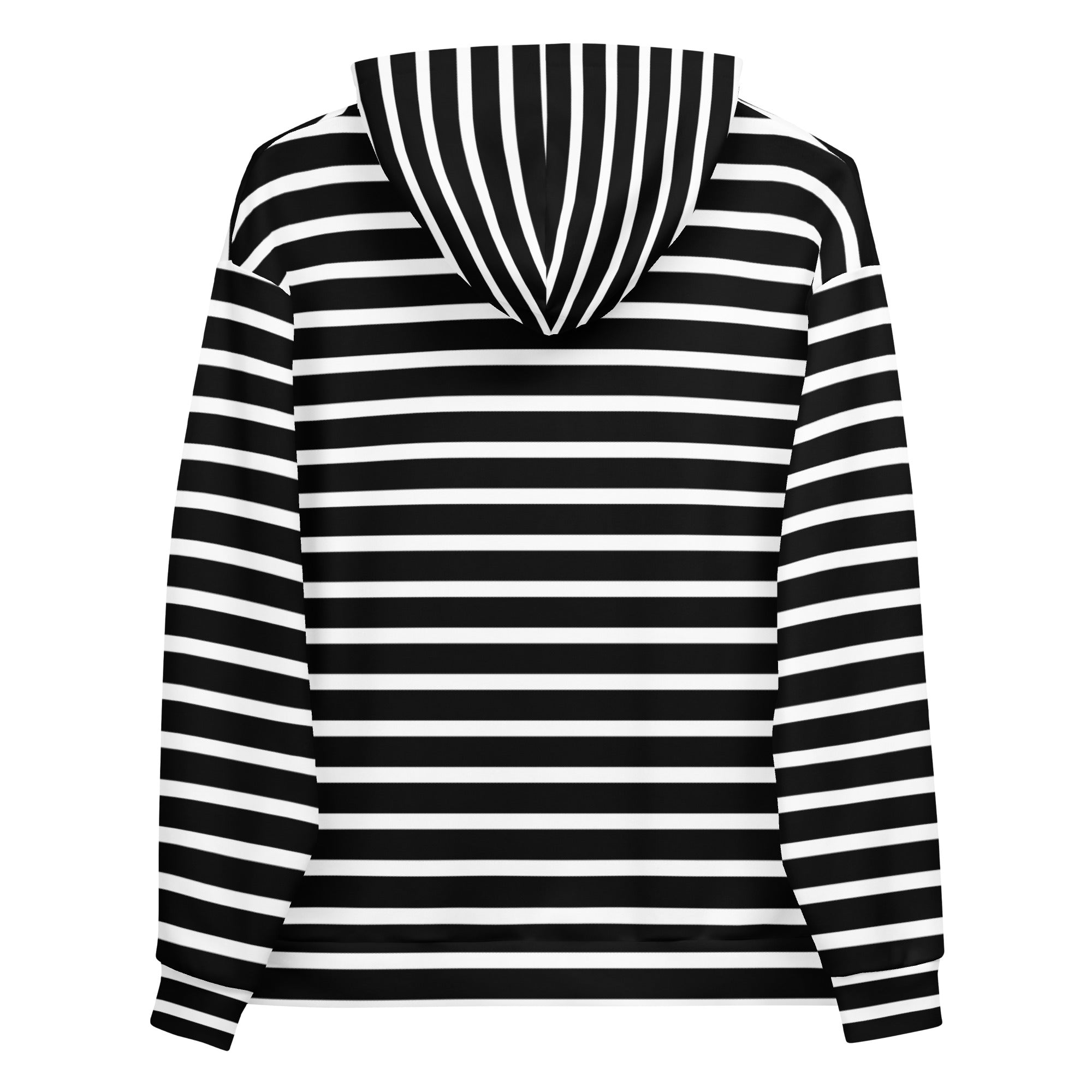 Unisex Hoodie- White and Black Striped