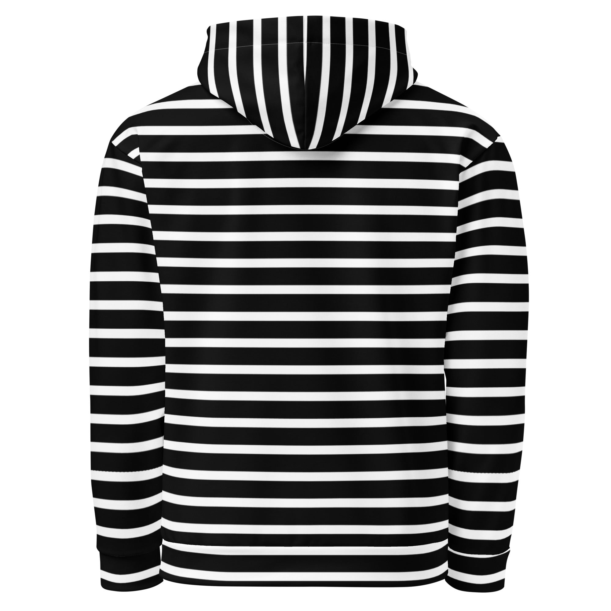 Unisex Hoodie- White and Black Striped