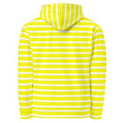 Unisex Hoodie- White and Yellow Striped