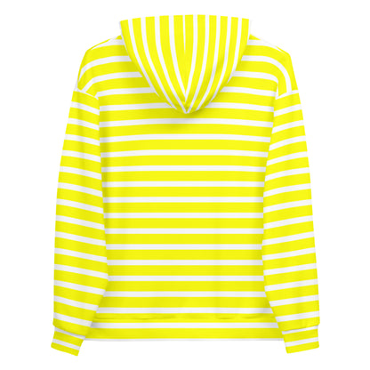 Unisex Hoodie- White and Yellow Striped