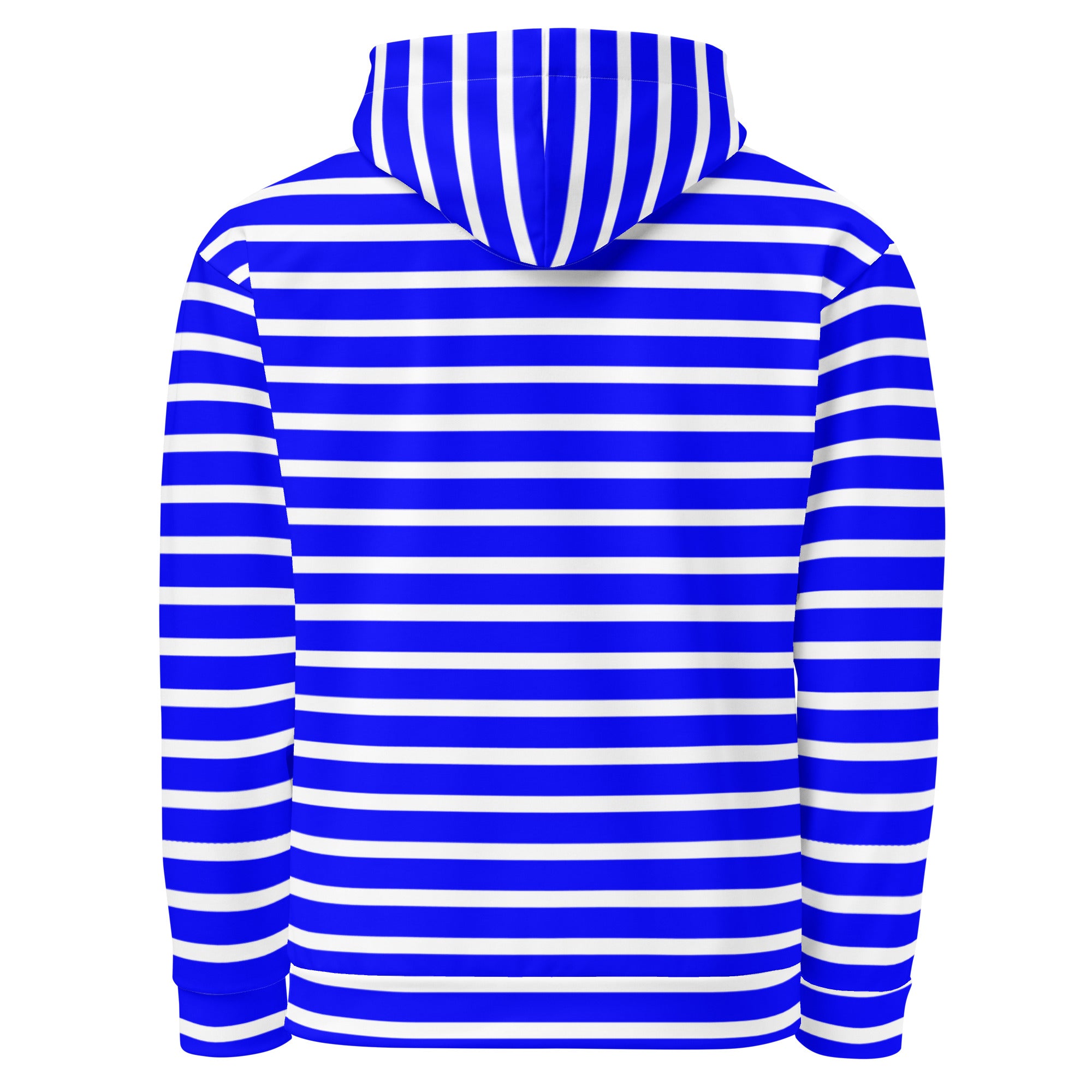 Unisex Hoodie- White and Blue Striped