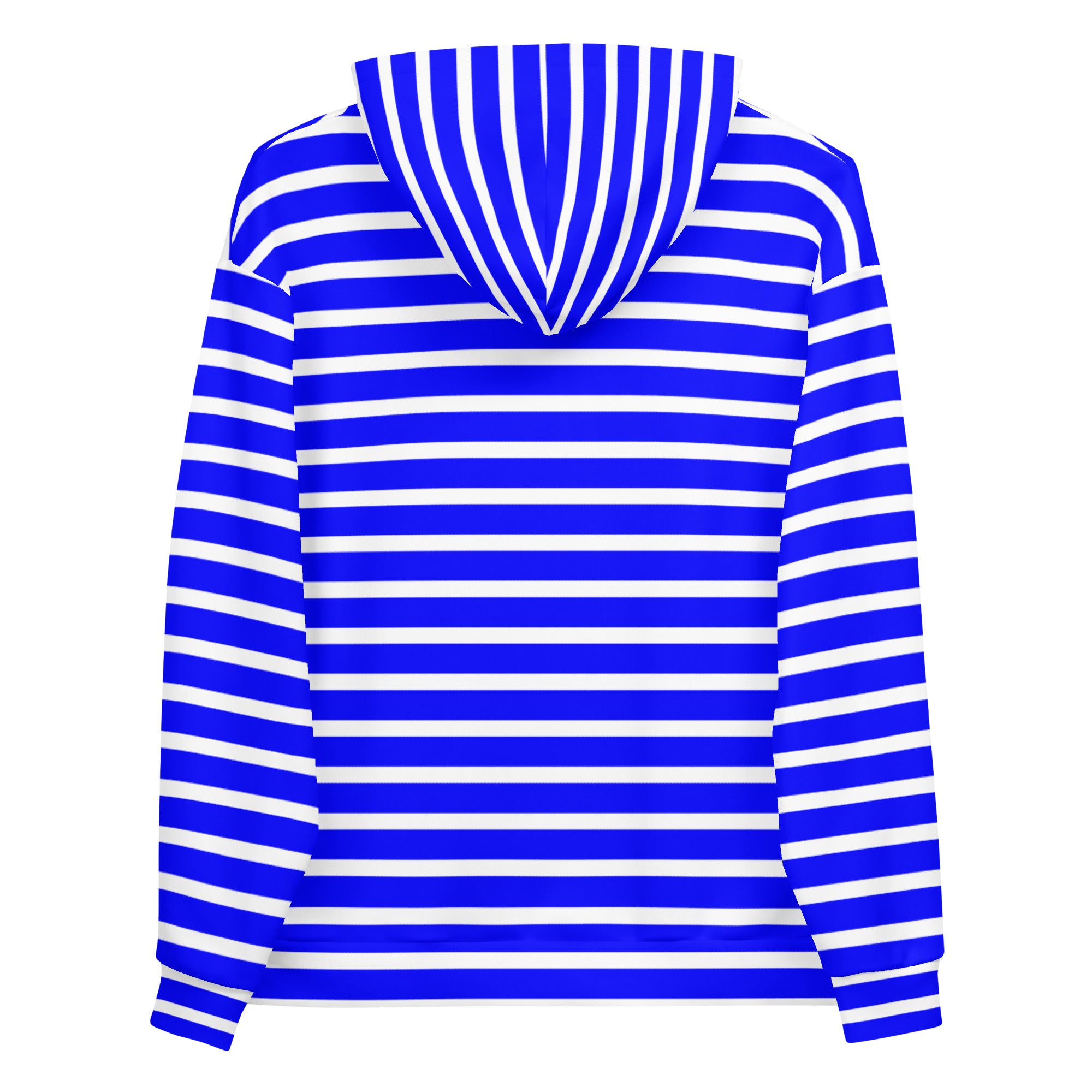 Unisex Hoodie- White and Blue Striped