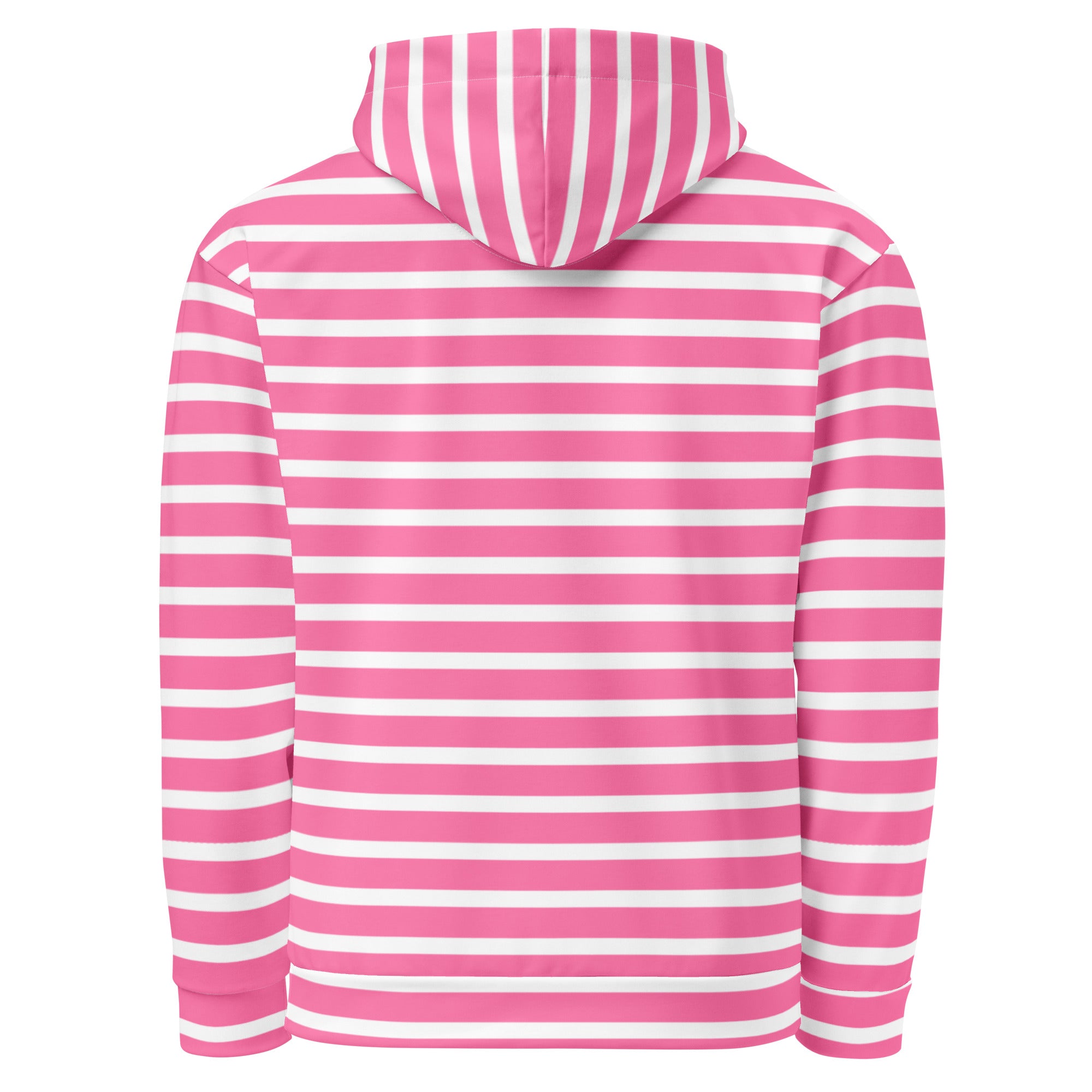 Unisex Hoodie- White and Pink Striped