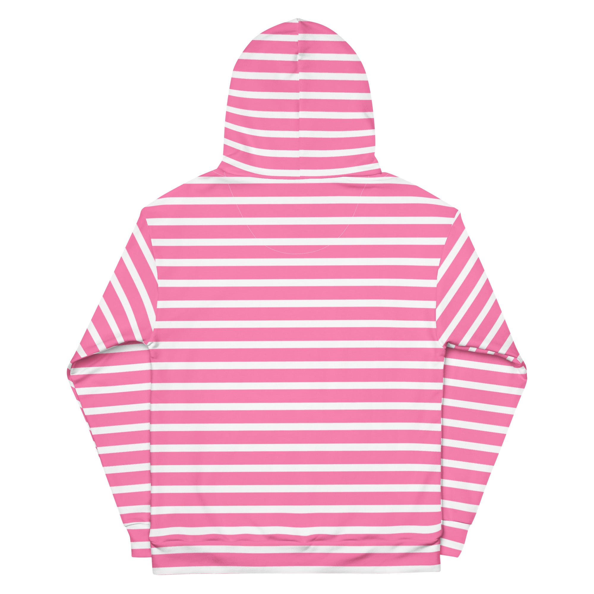 Unisex Hoodie- White and Pink Striped