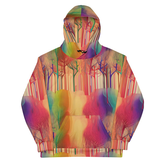 Unisex Hoodie- Abstract Rainbow Forest Pattern I