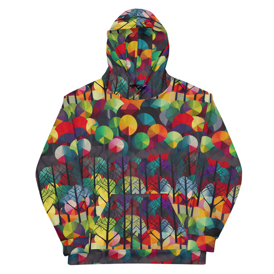 Unisex Hoodie- Abstract Rainbow Forest Pattern III