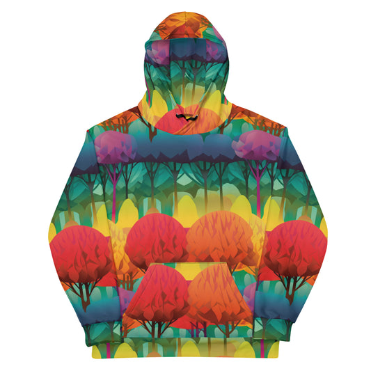 Unisex Hoodie- Abstract Rainbow Forest Pattern VI