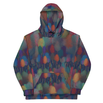 Unisex Hoodie- Abstract Rainbow Forest Pattern VII