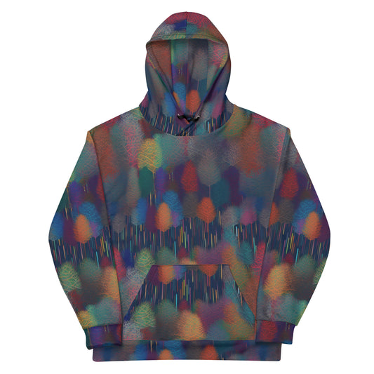 Unisex Hoodie- Abstract Rainbow Forest Pattern VII