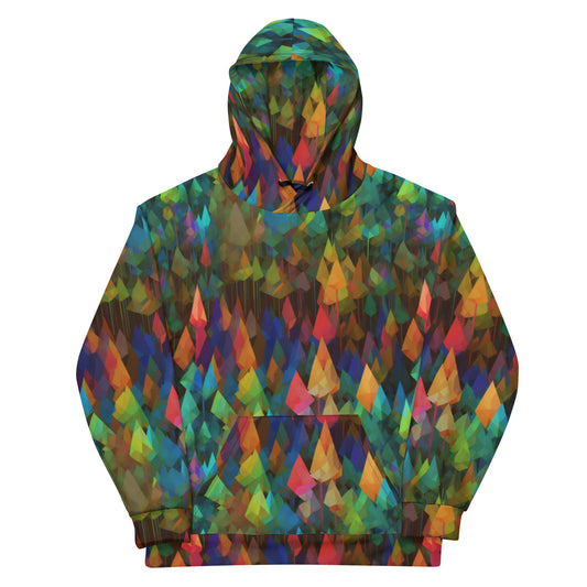 Unisex Hoodie- Abstract Rainbow Forest Pattern VIII
