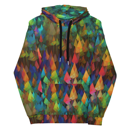 Unisex Hoodie- Abstract Rainbow Forest Pattern VIII