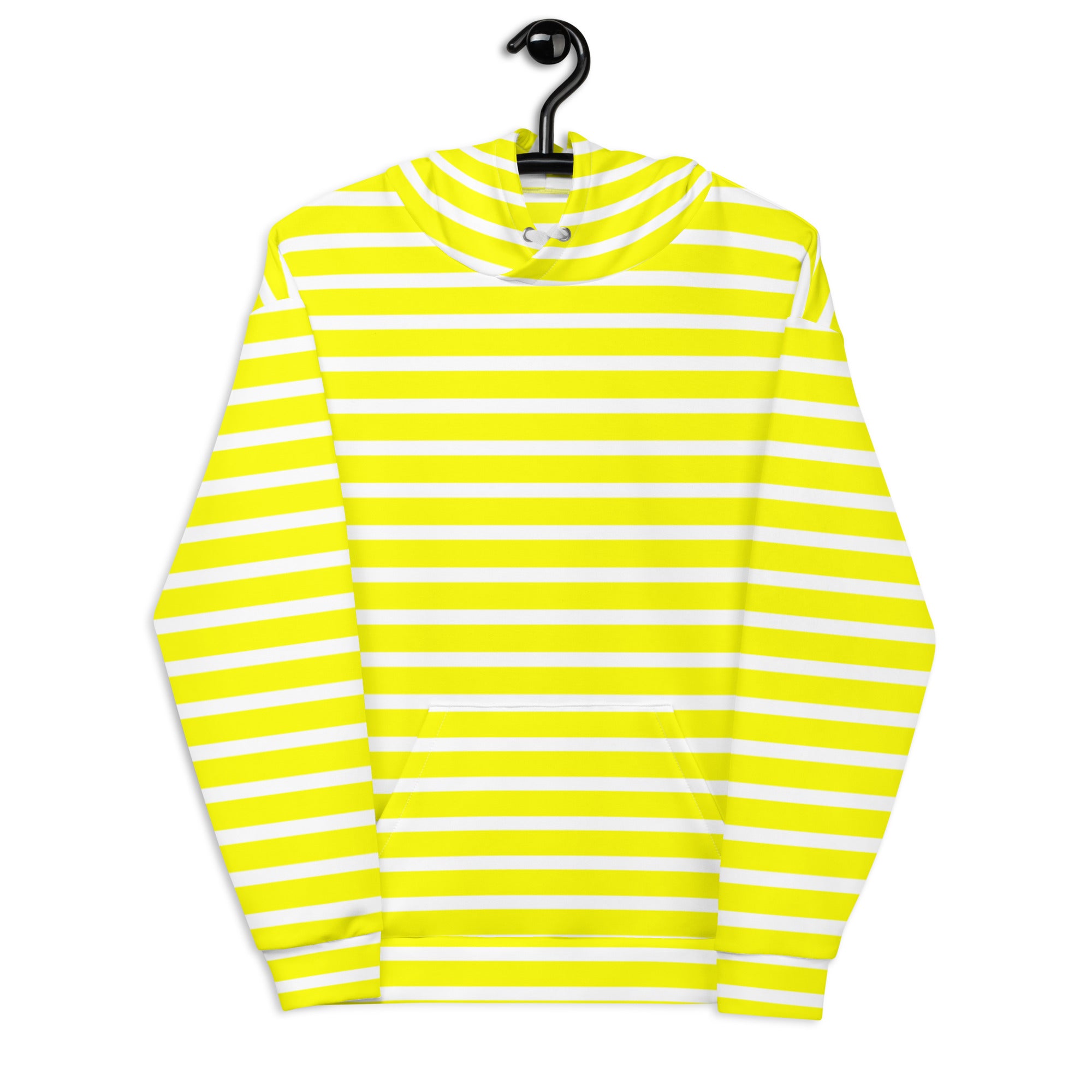 Unisex Hoodie- White and Yellow Striped