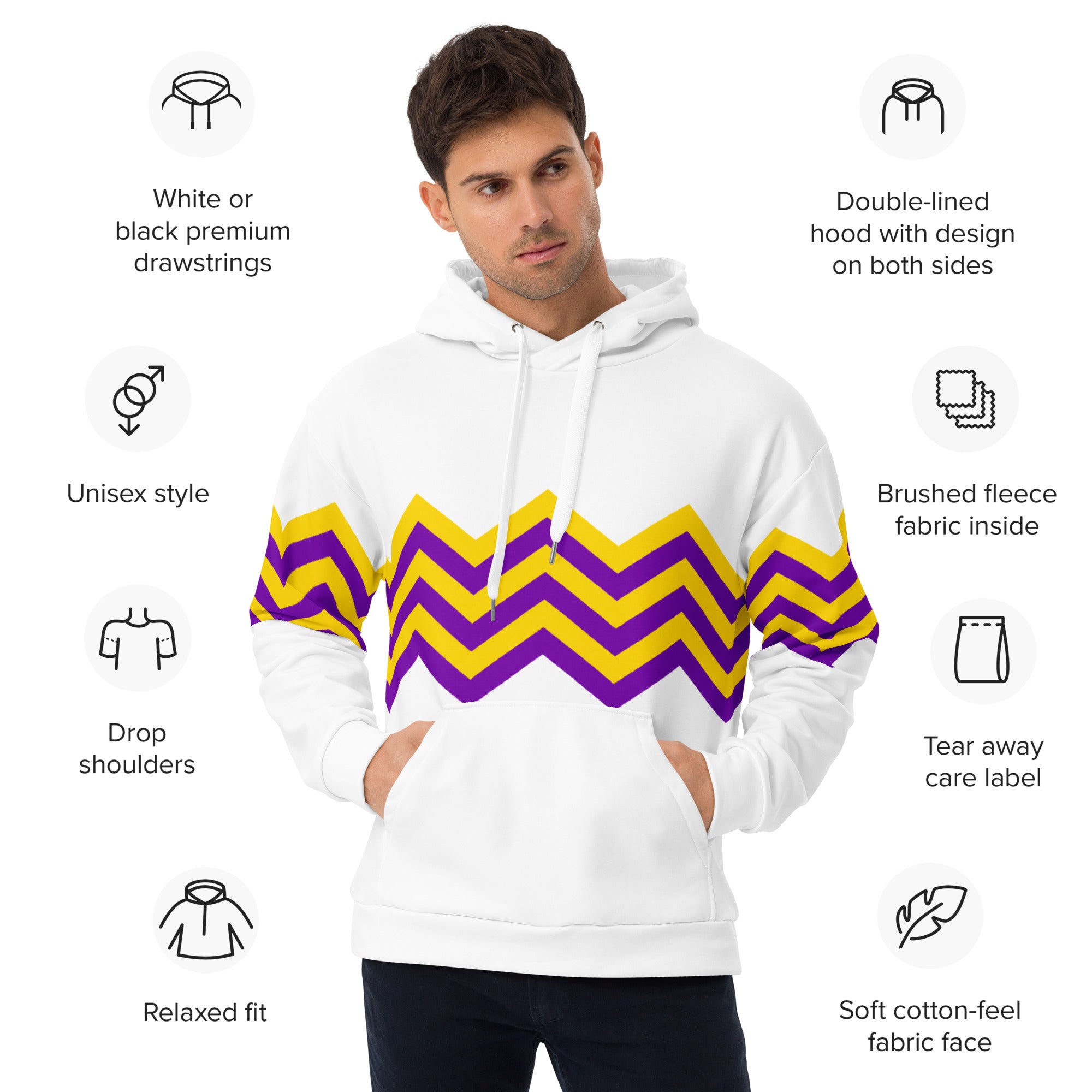 Unisex Hoodie-Intersex Zigzag Pattern