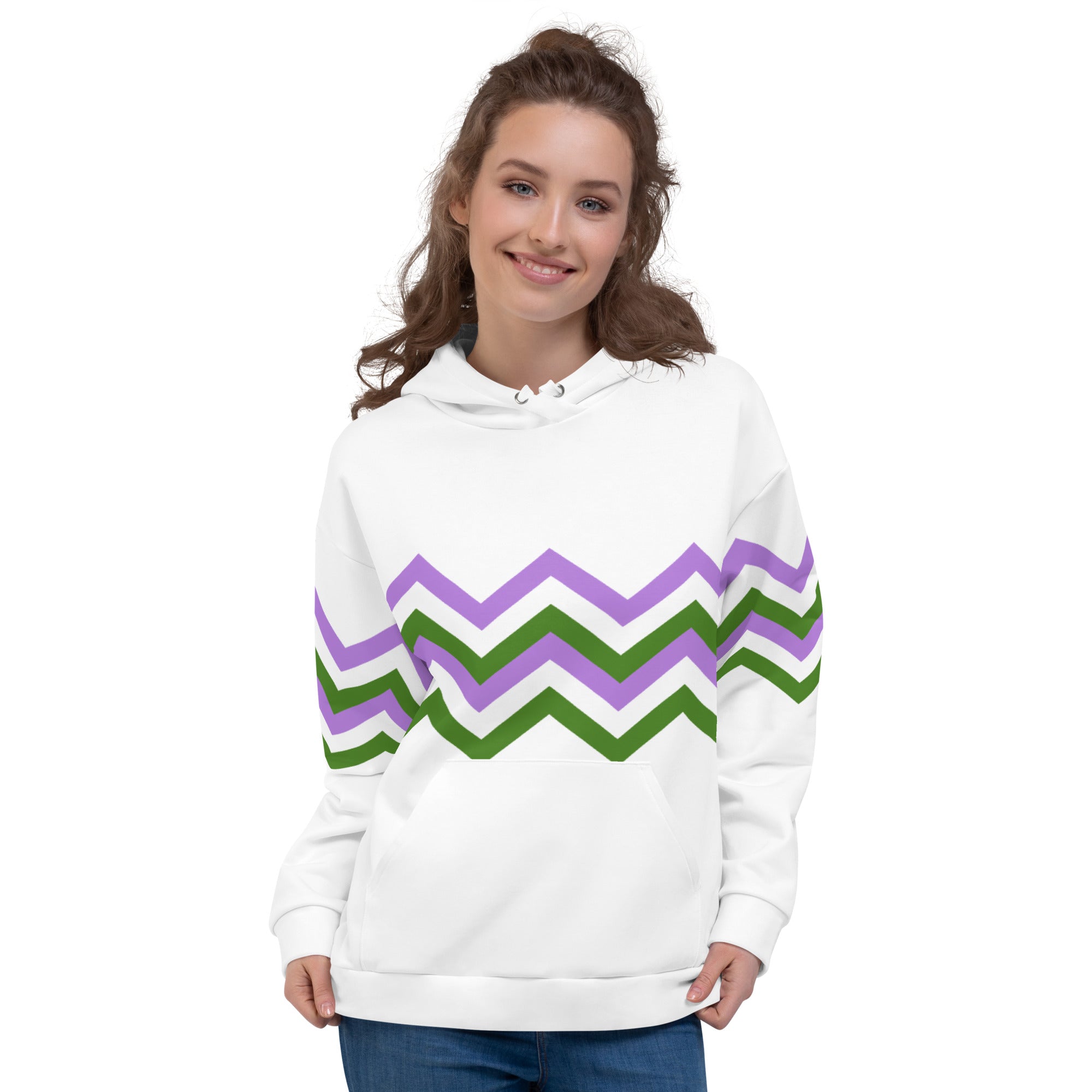 Unisex Hoodie-Genderqueer Zigzag Pattern