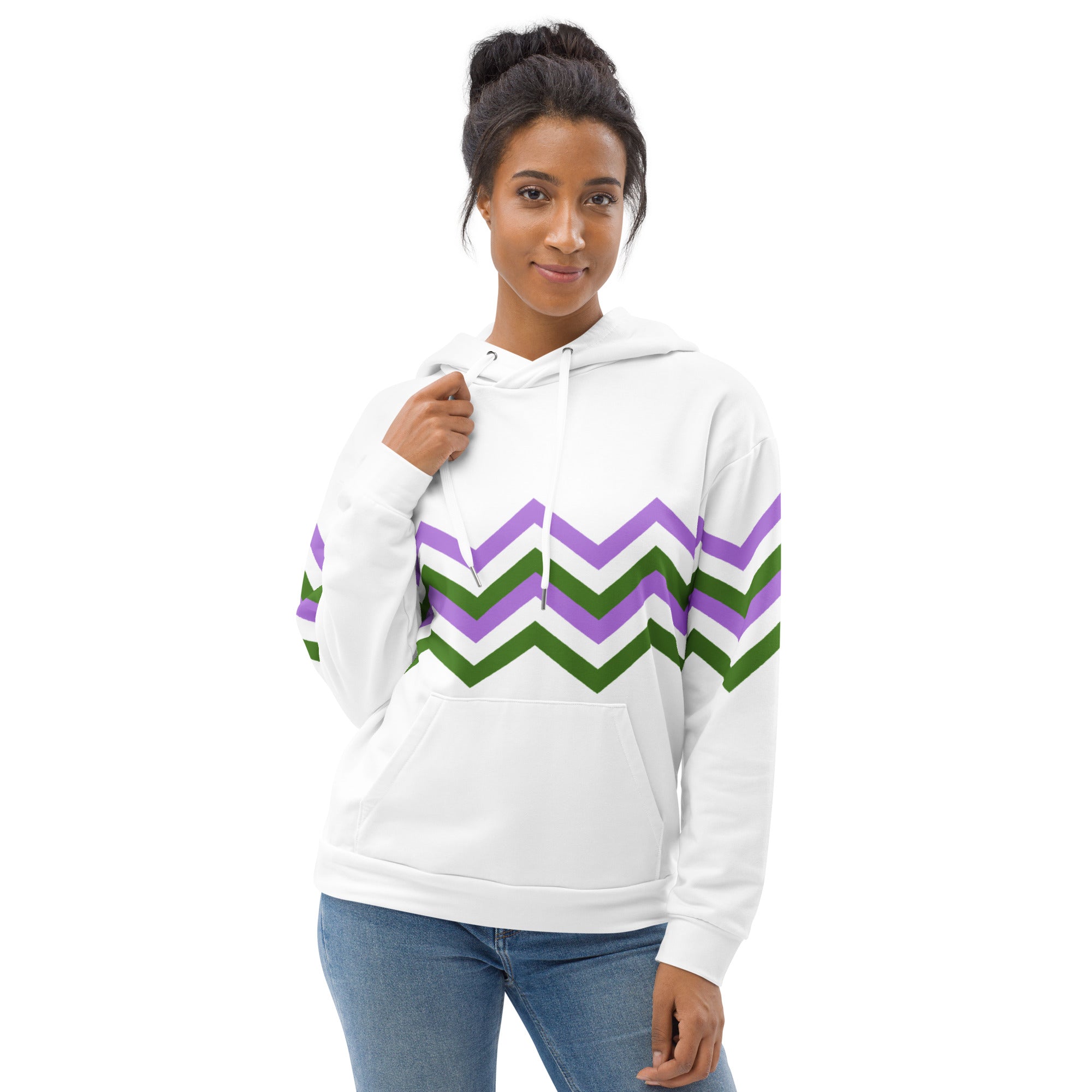 Unisex Hoodie-Genderqueer Zigzag Pattern