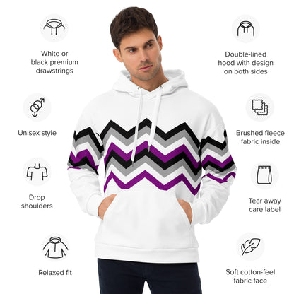 Unisex Hoodie-Asexual Zigzag Pattern