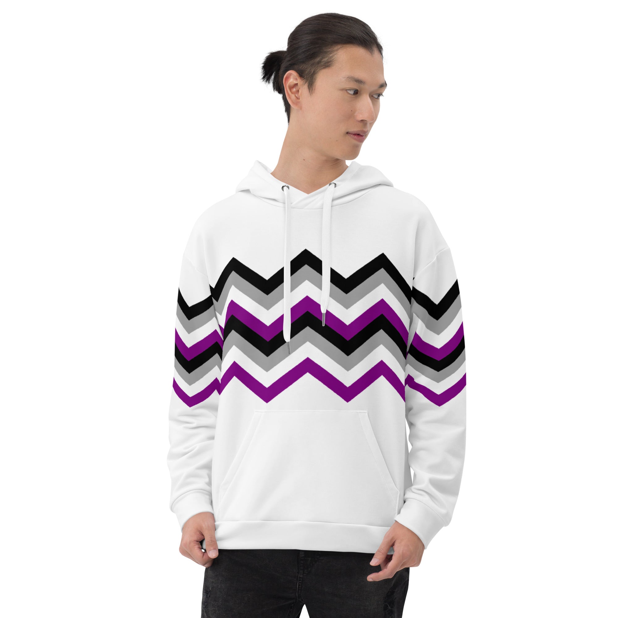 Unisex Hoodie-Asexual Zigzag Pattern