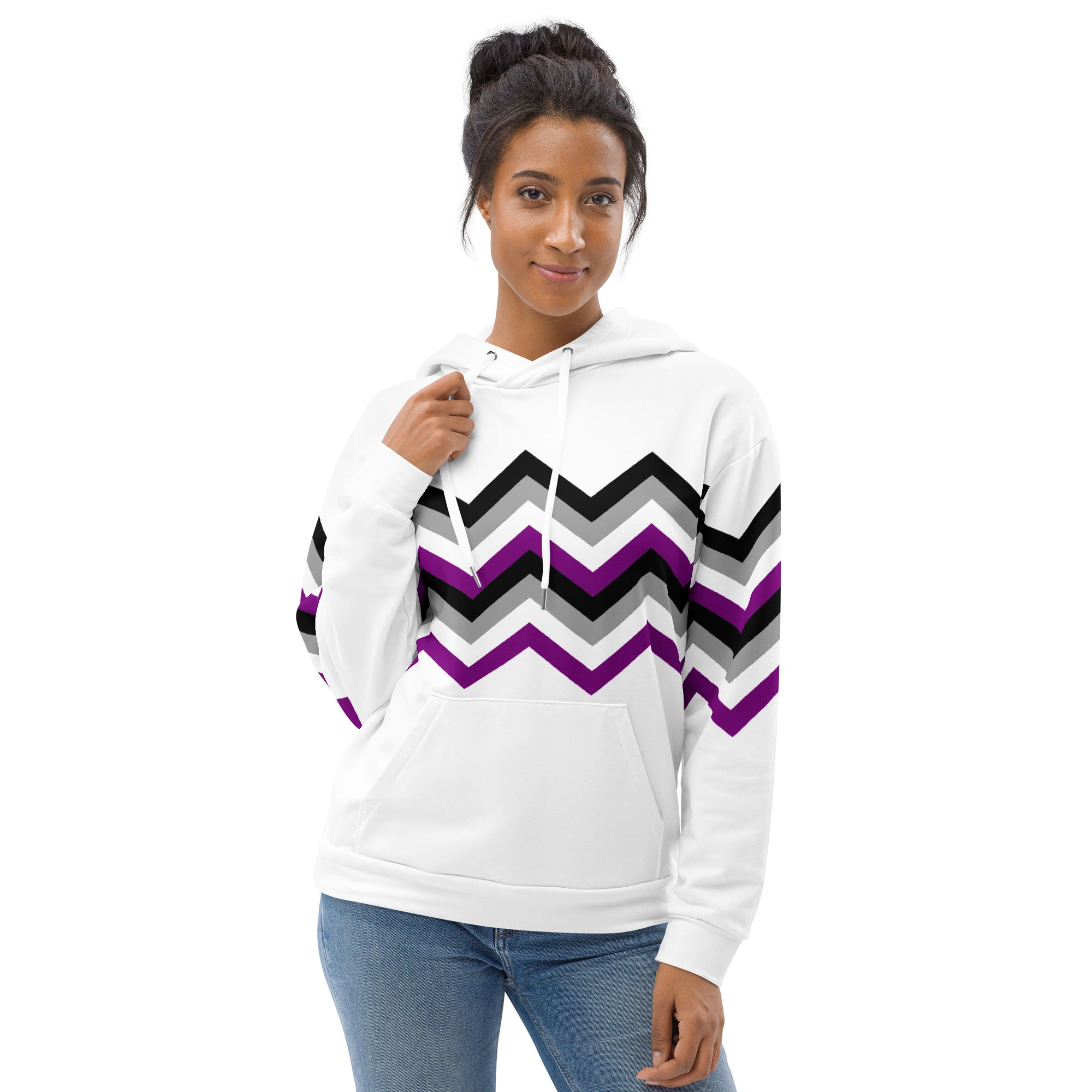 Unisex Hoodie-Asexual Zigzag Pattern