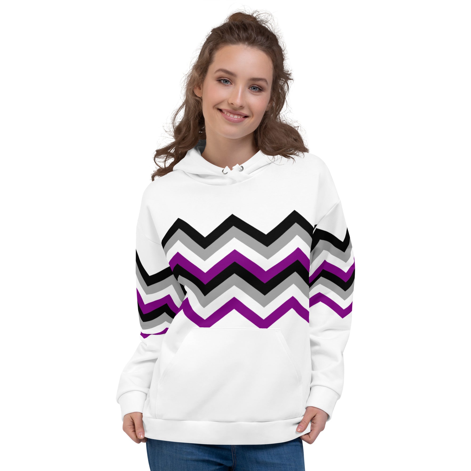 Unisex Hoodie-Asexual Zigzag Pattern