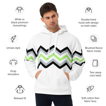 Unisex Hoodie-Agender Zigzag Pattern