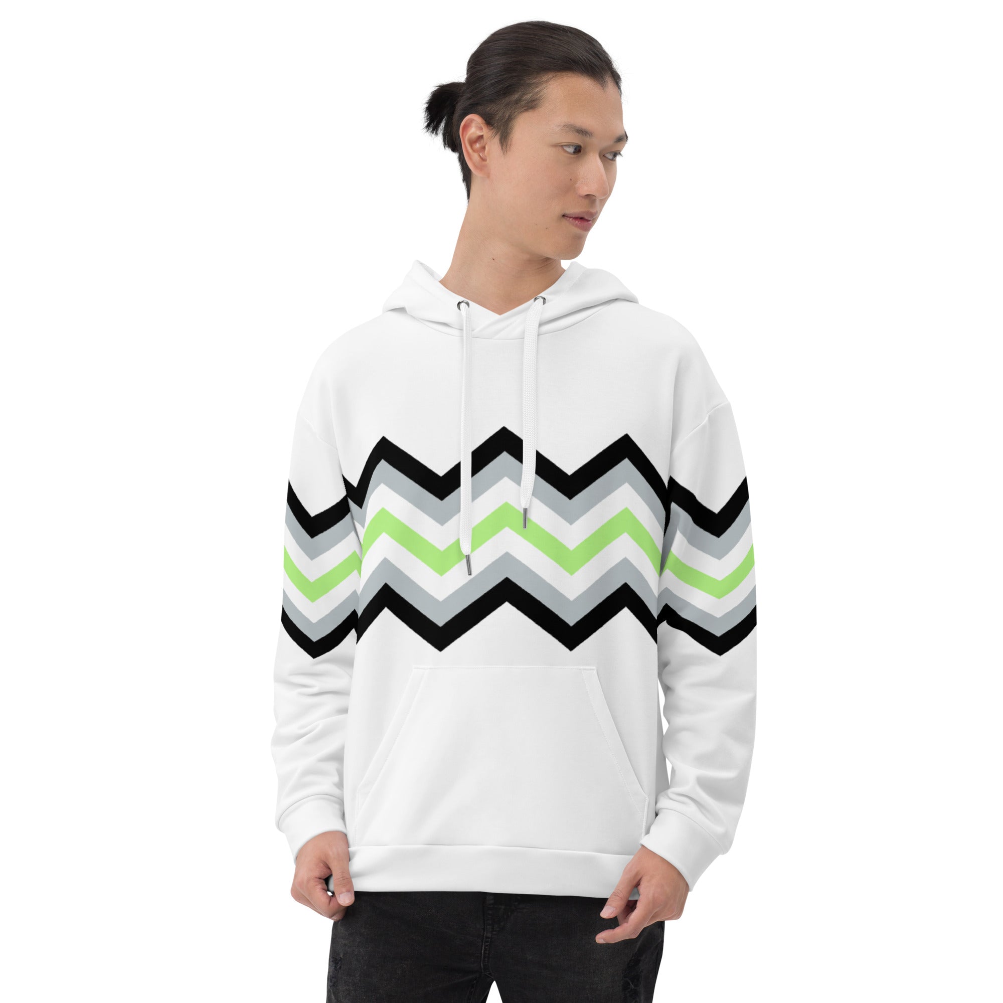 Unisex Hoodie-Agender Zigzag Pattern