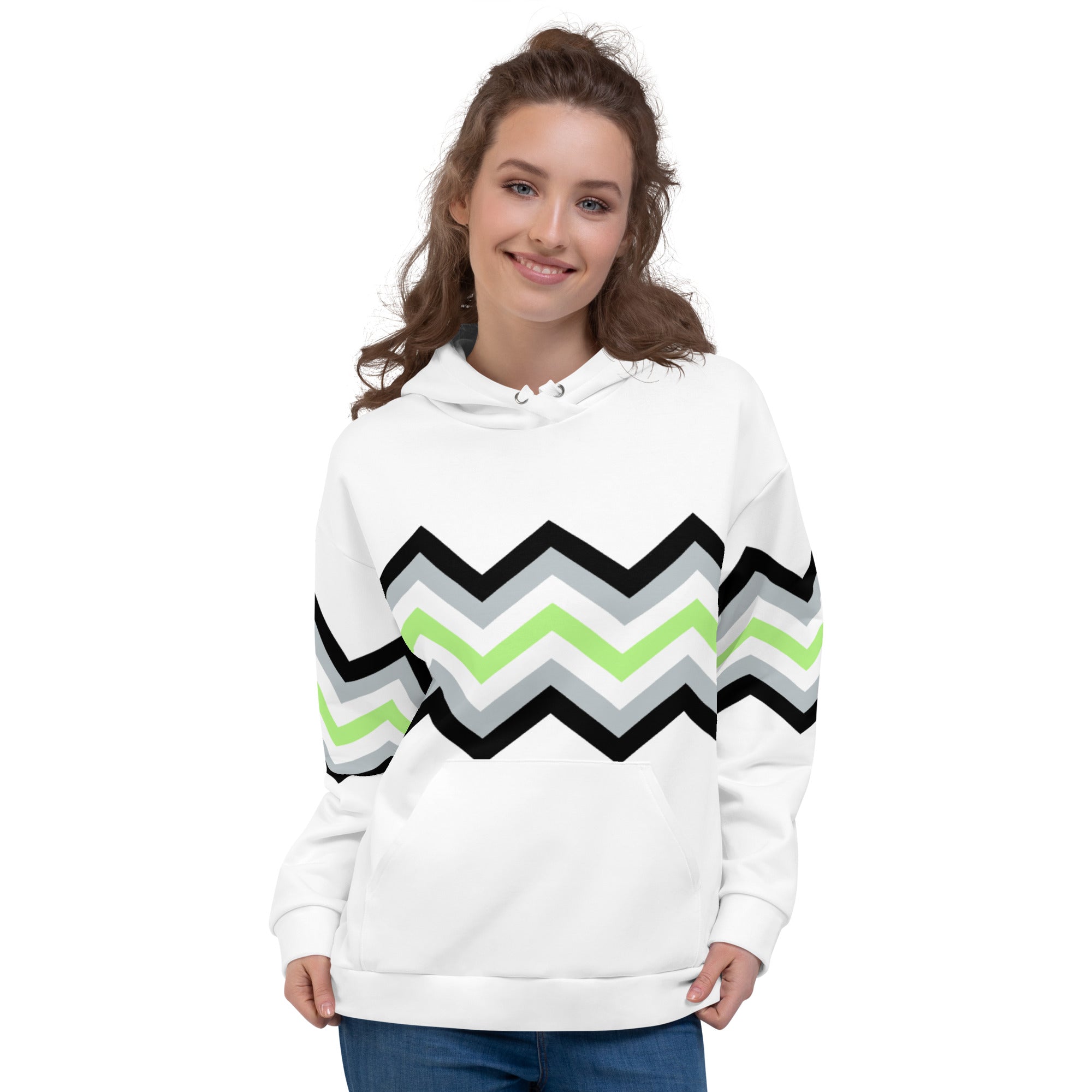 Unisex Hoodie-Agender Zigzag Pattern