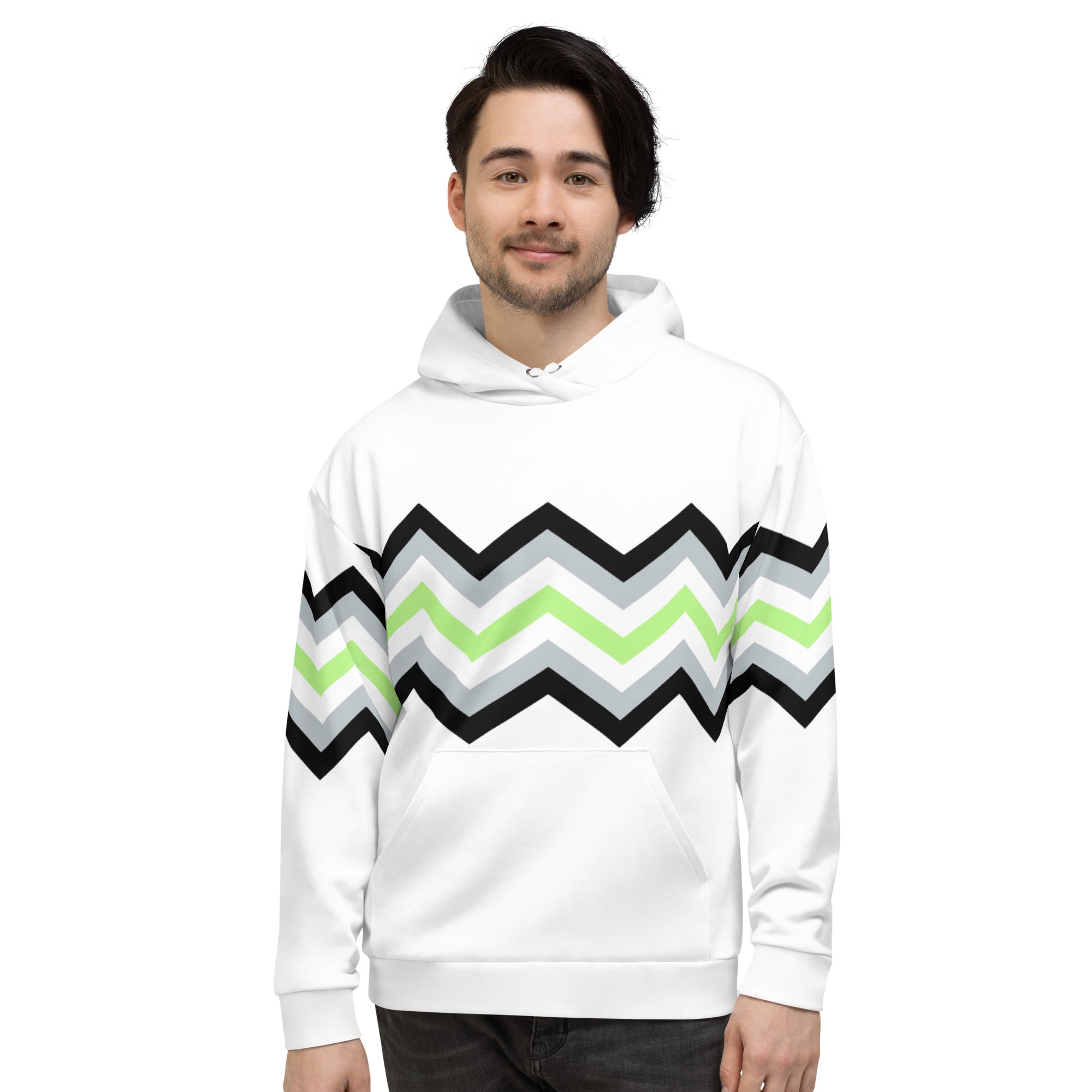 Unisex Hoodie-Agender Zigzag Pattern