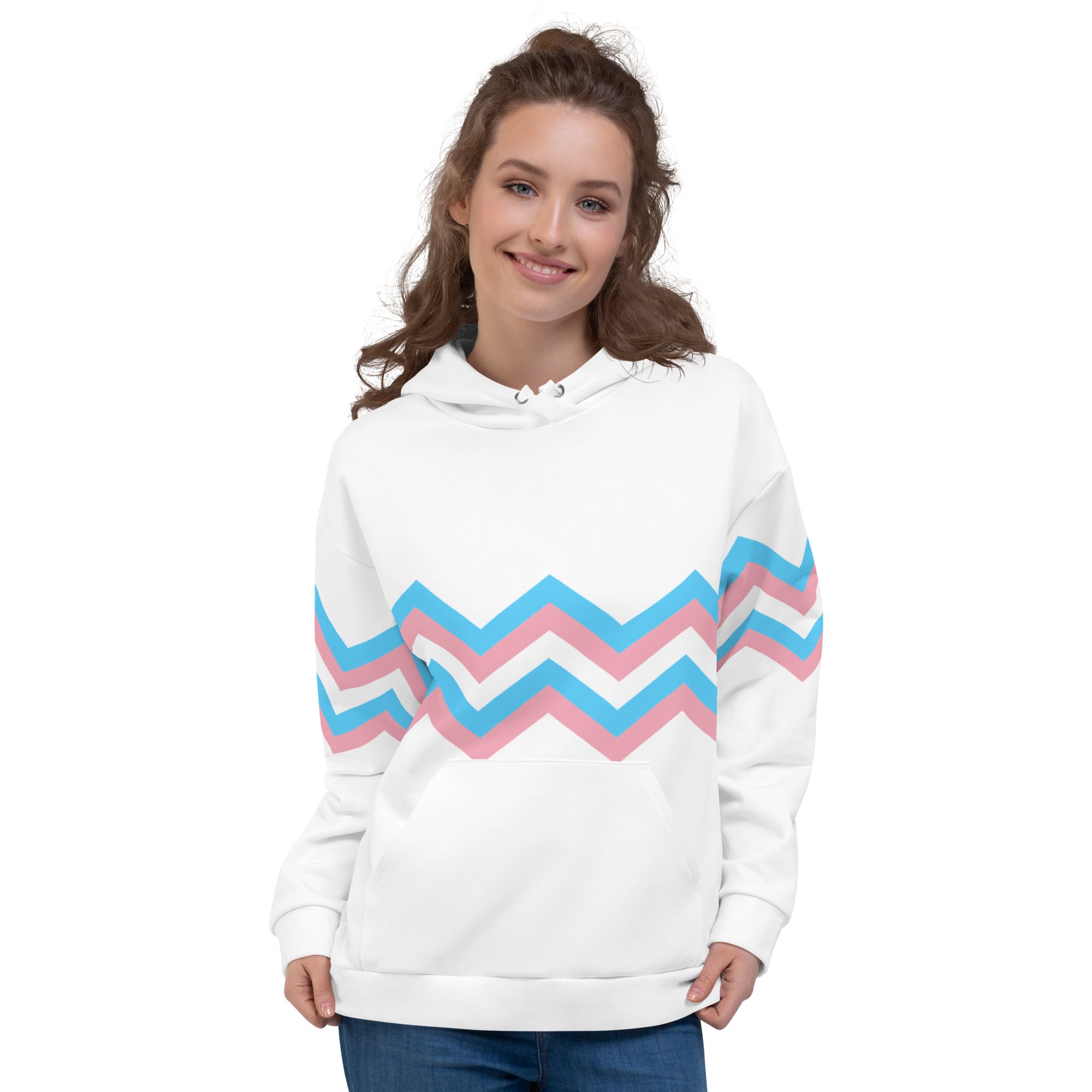 Unisex Hoodie-Transgender Zigzag Pattern