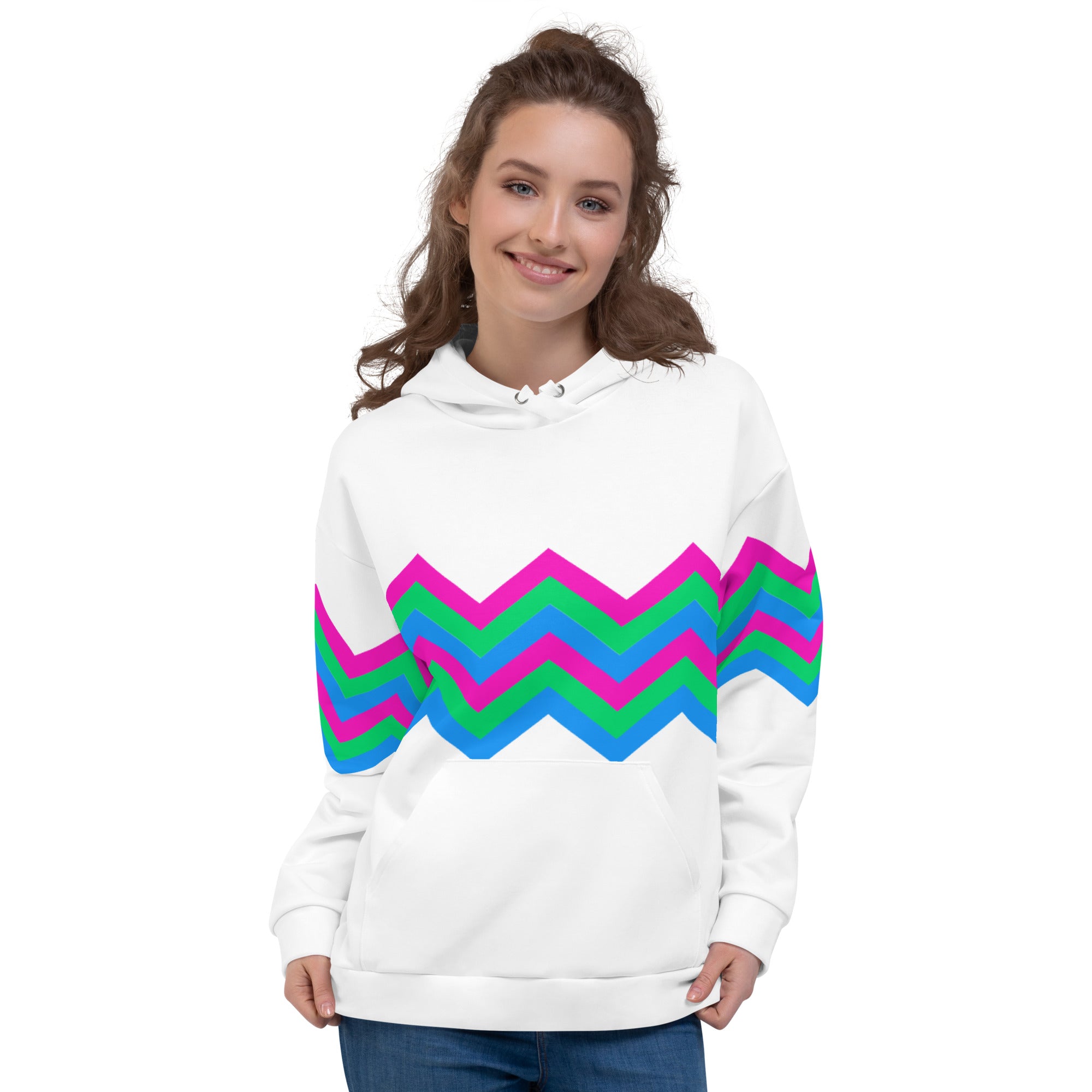 Unisex Hoodie-Polysexual Zigzag Pattern