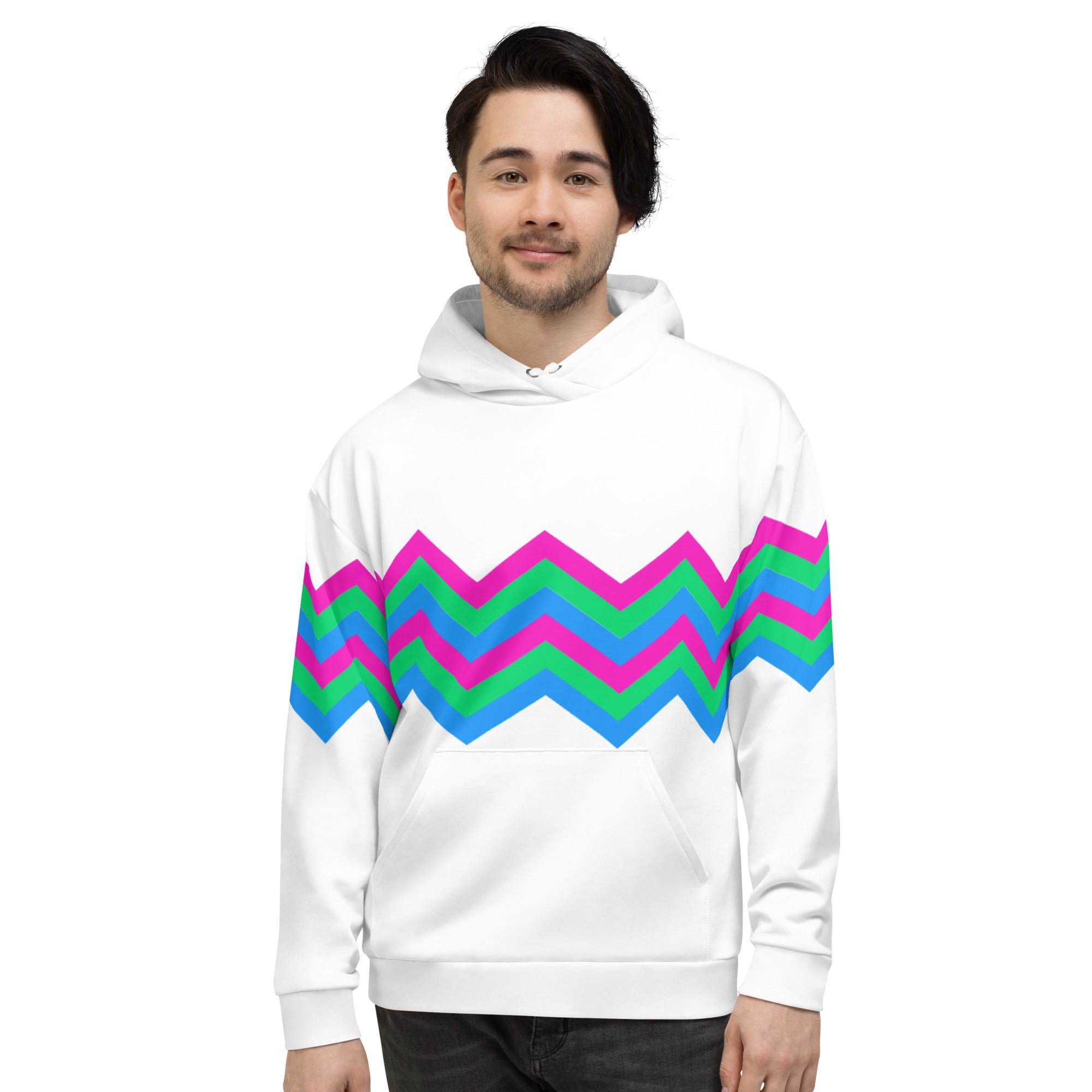 Unisex Hoodie-Polysexual Zigzag Pattern