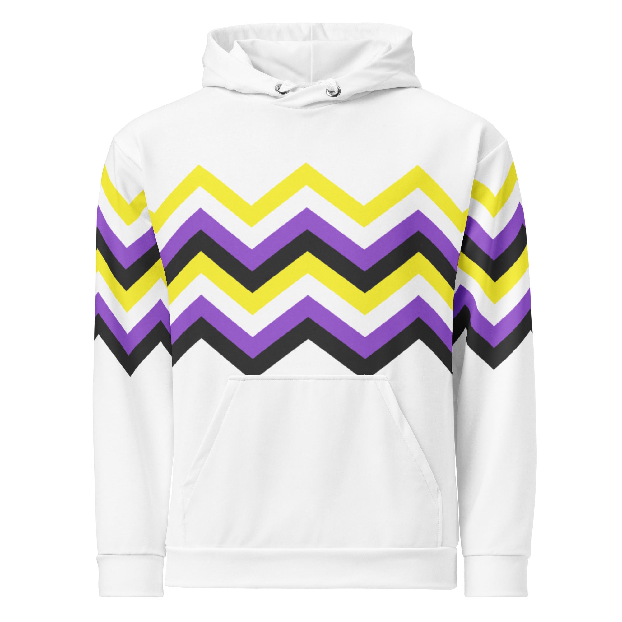 Unisex Hoodie-Nonbinary Zigzag Pattern