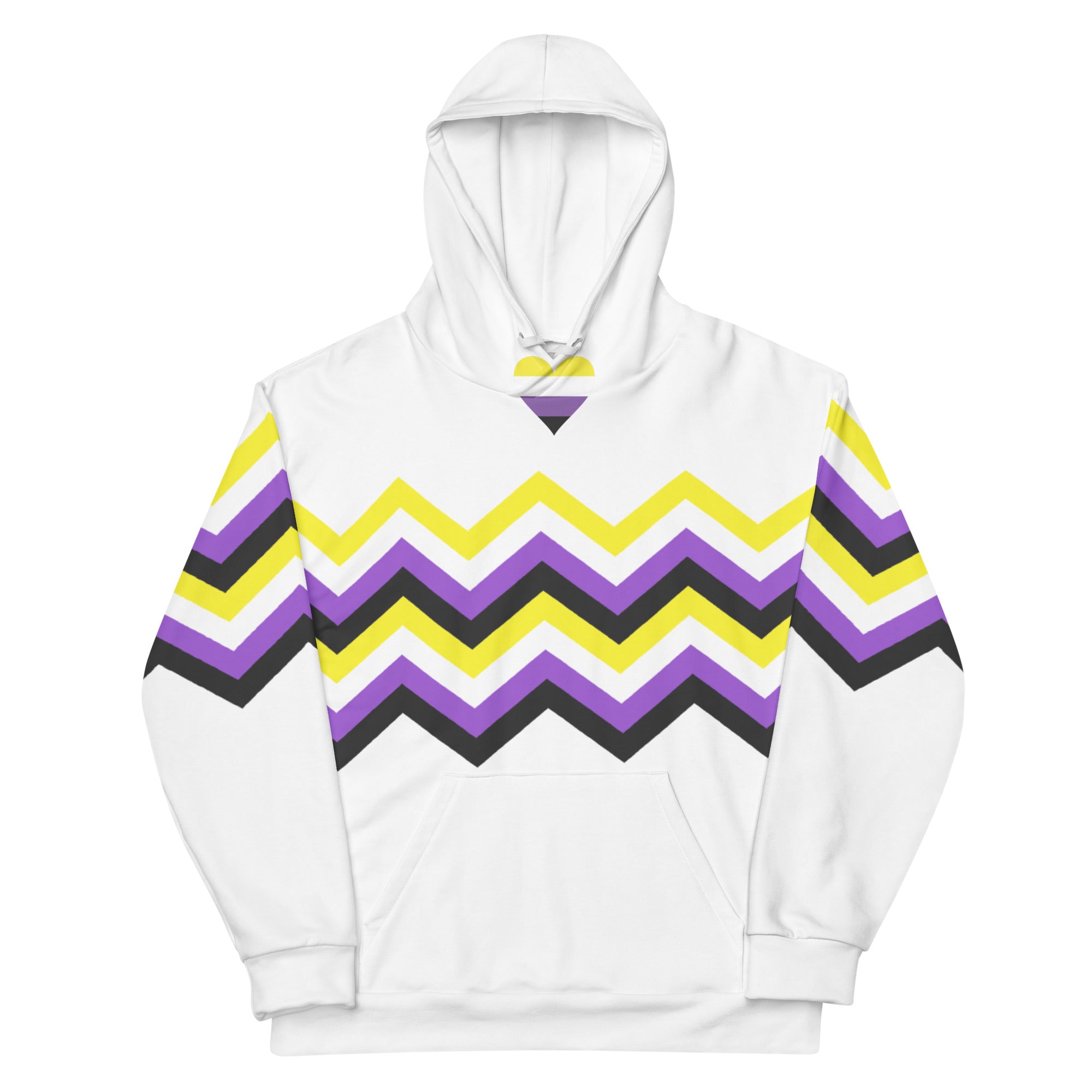 Unisex Hoodie-Nonbinary Zigzag Pattern