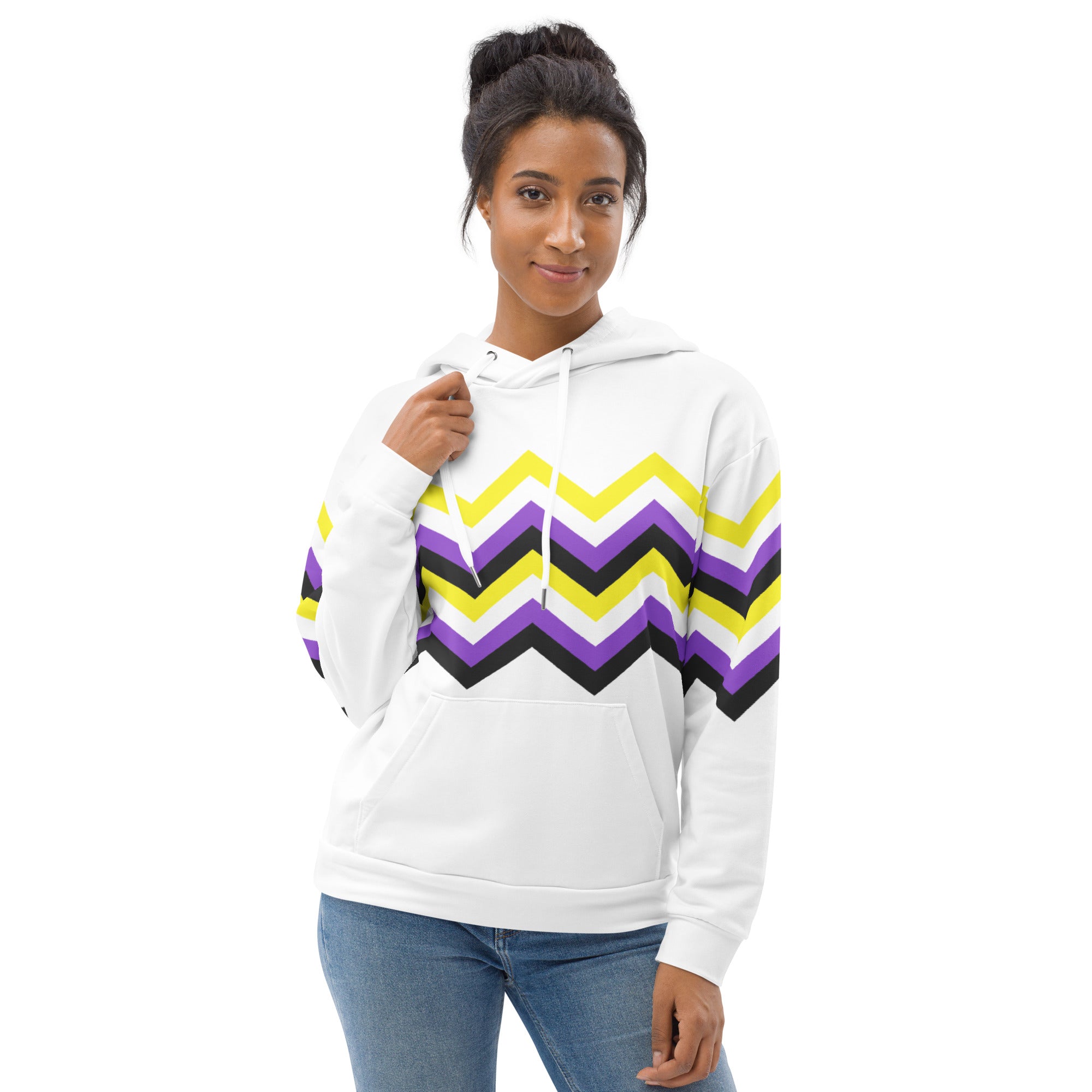 Unisex Hoodie-Nonbinary Zigzag Pattern