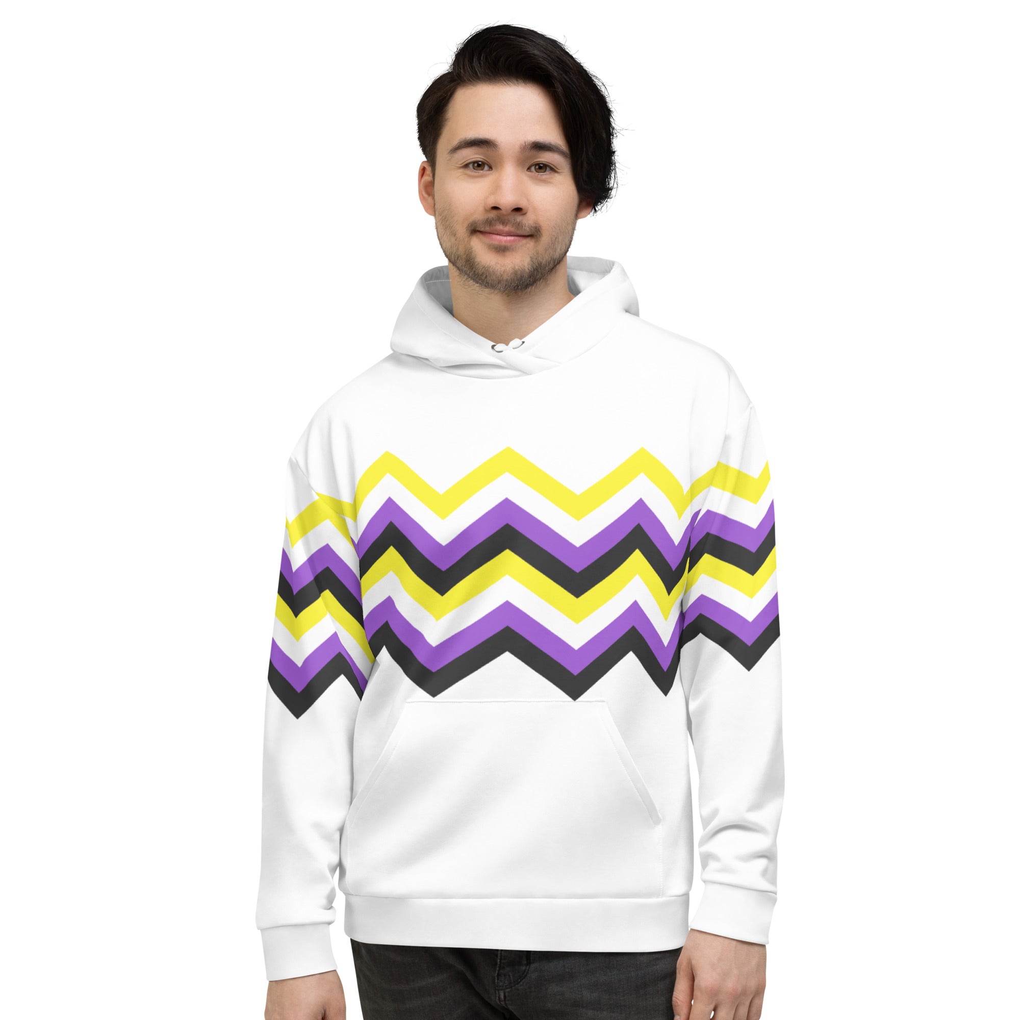 Unisex Hoodie-Nonbinary Zigzag Pattern